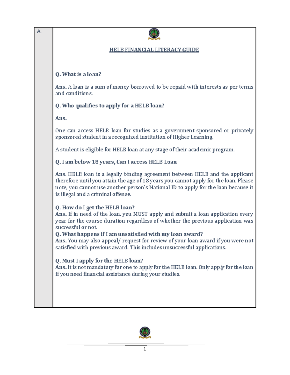 Financial literacy Materials Human Resources Management Studocu