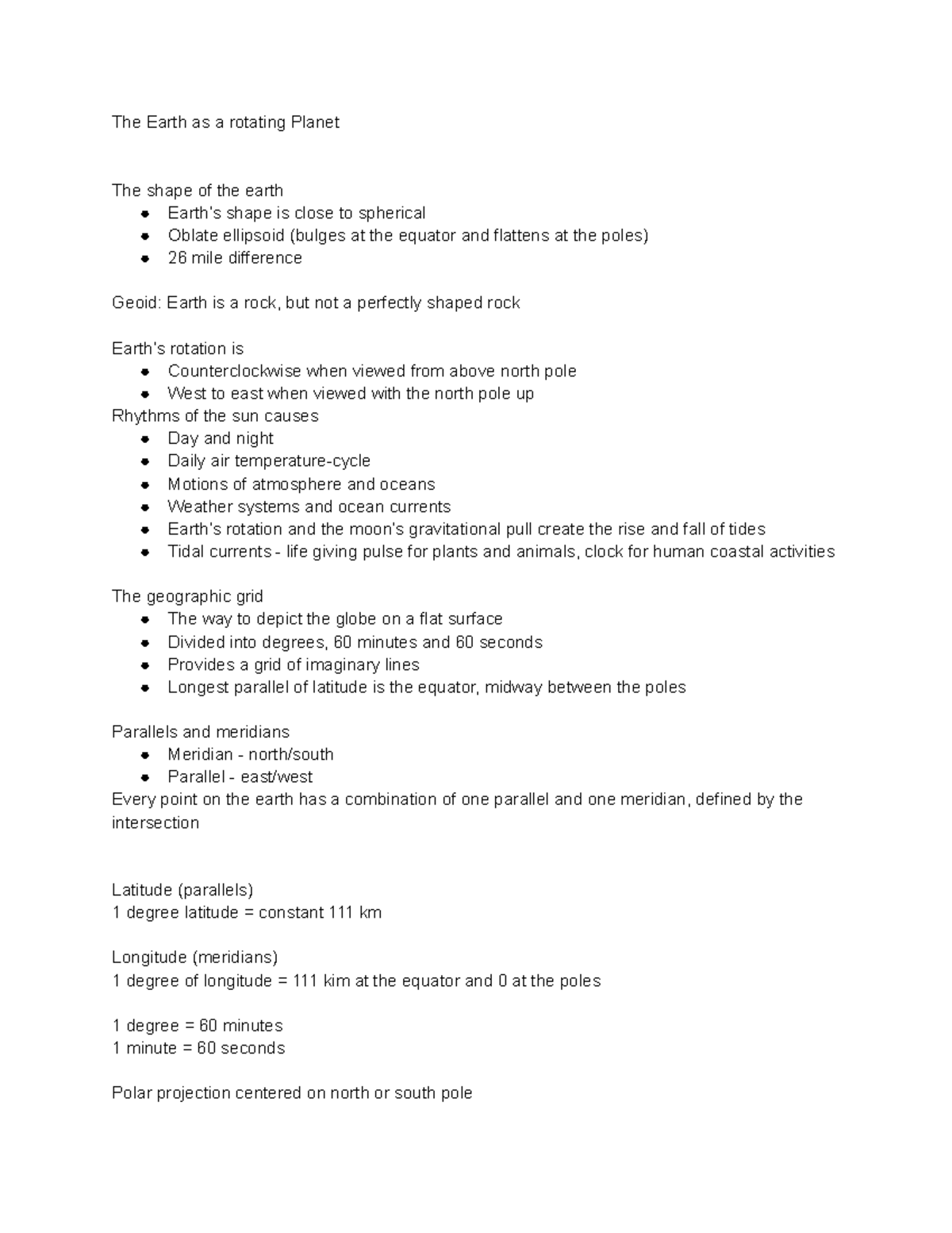 physical-geography-chapter-2-notes-the-earth-as-a-rotating-planet-the