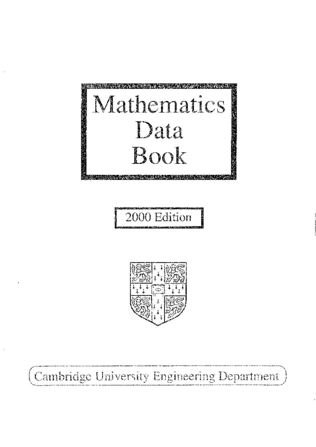 Engineering mathematics formula booklet engineering math studocu