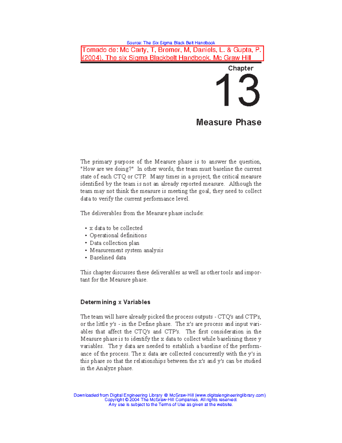 Chapter 13 Measure Phase - Programacion 2 - UPC - StuDocu