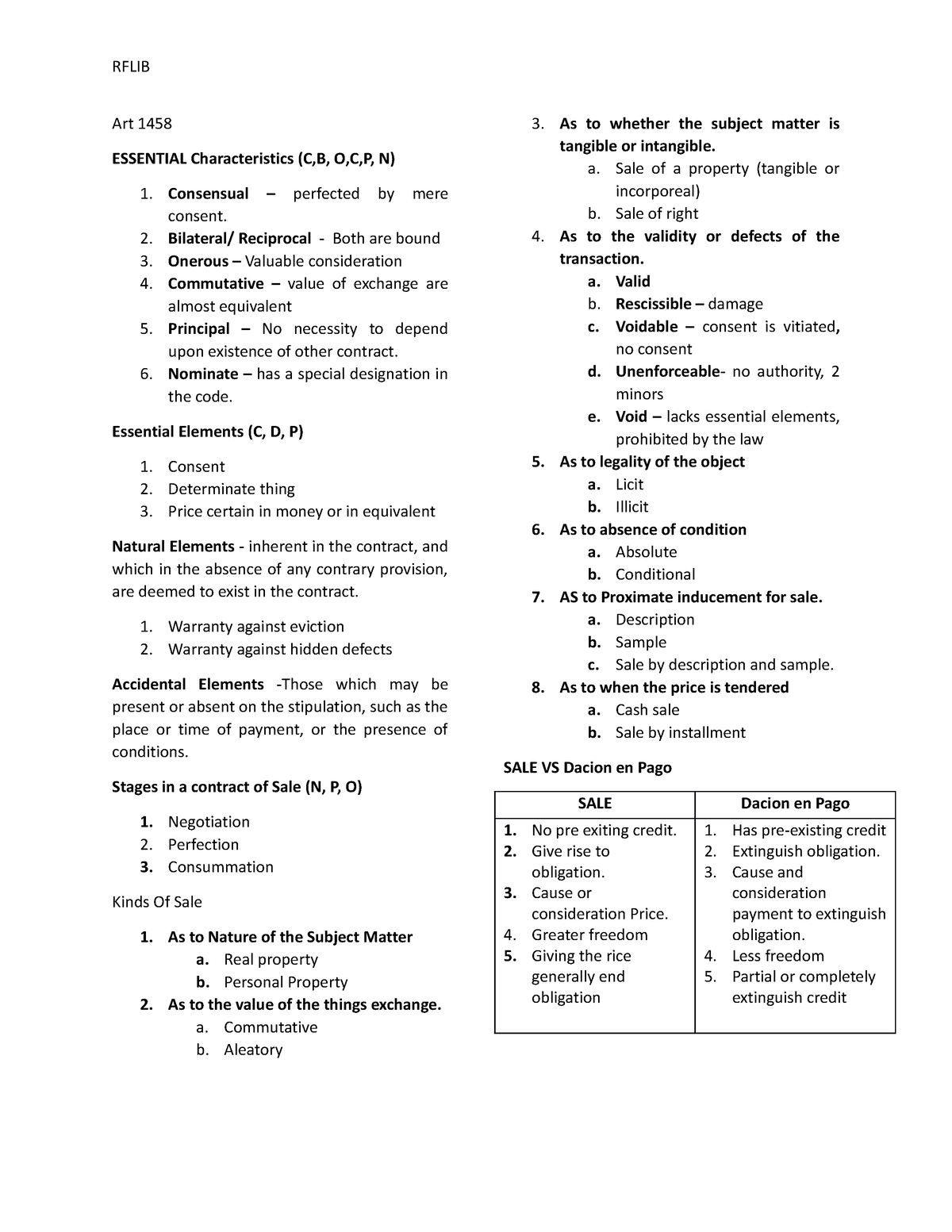 Rflib REviewer 1458 - 1254 - Art 1458 ESSENTIAL Characteristics (C,B, O ...