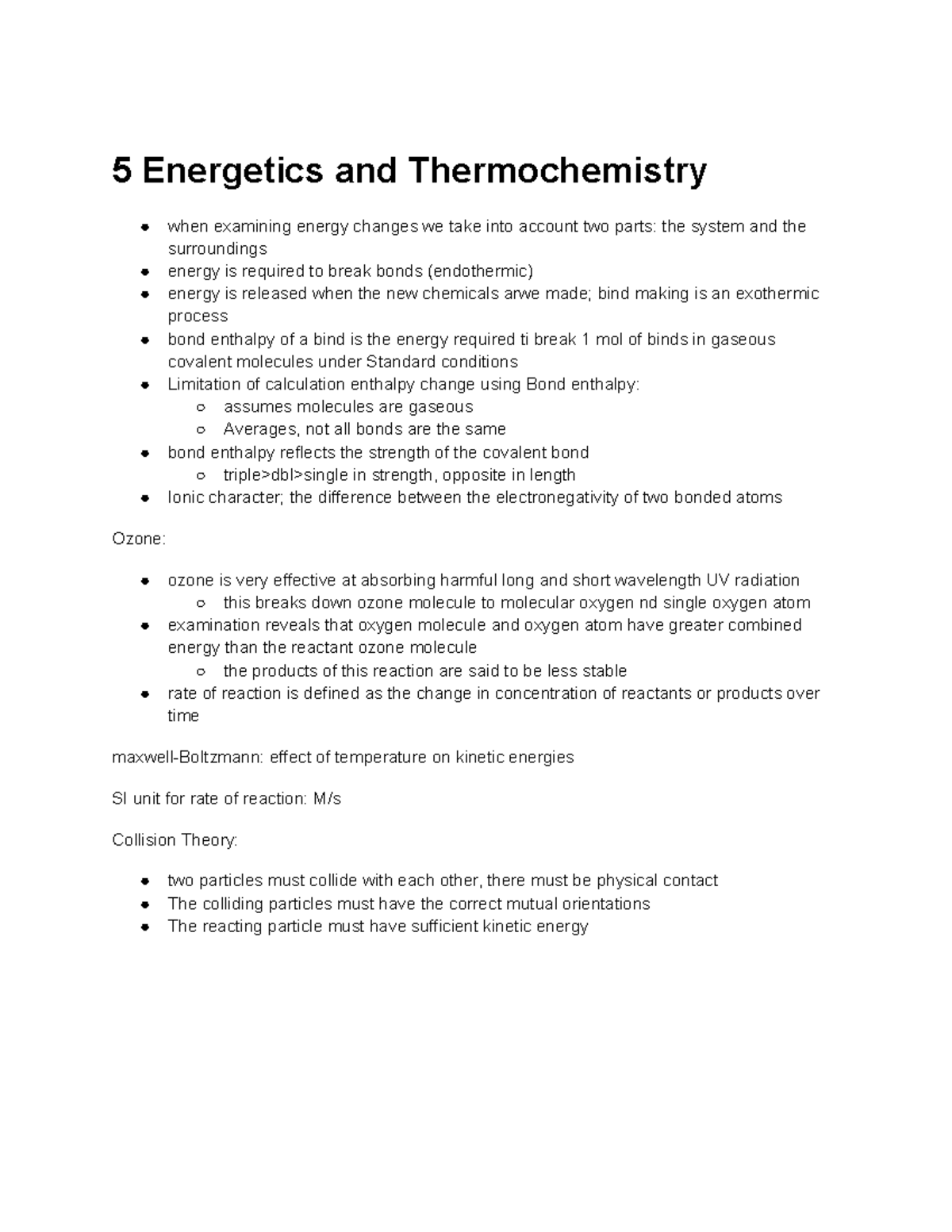 5 Energetics And Thermochemistry - Studocu