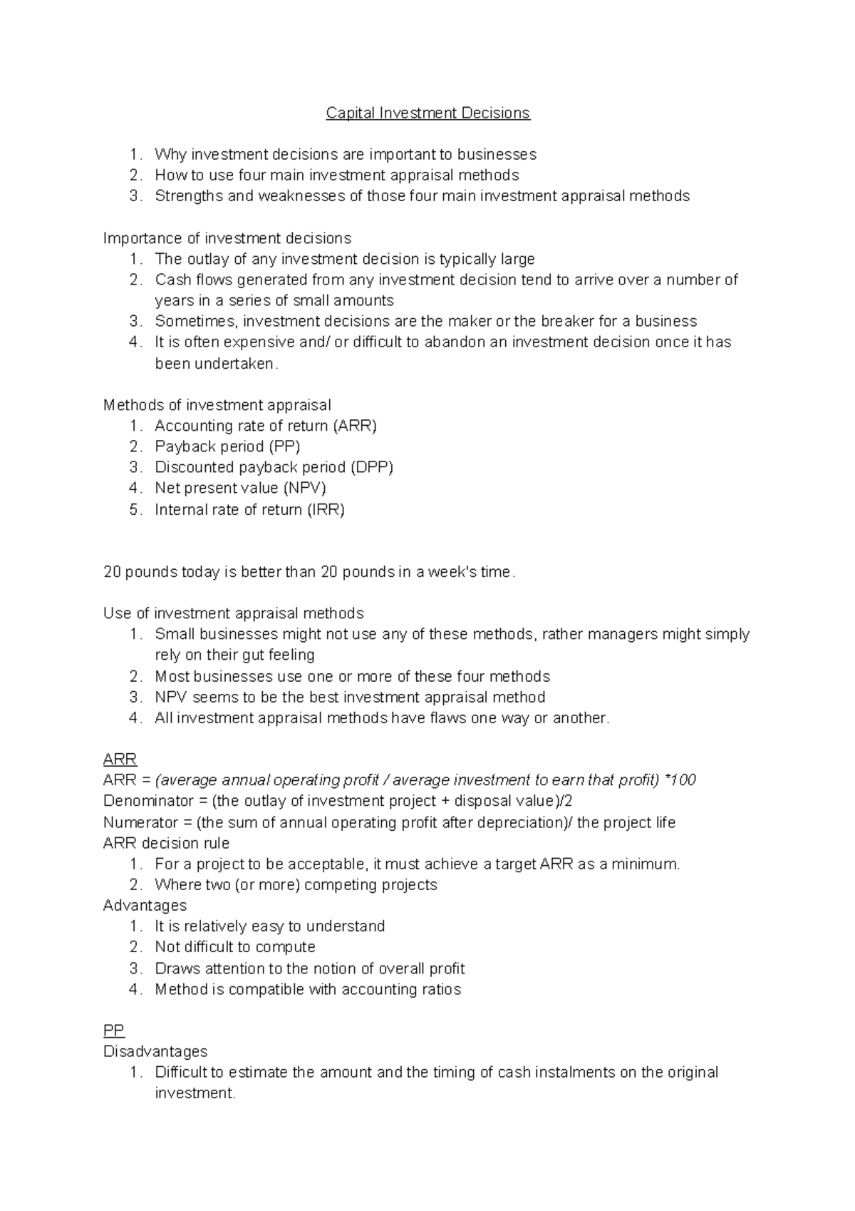 Capital Investment Decisions - The outlay of any investment decision is ...