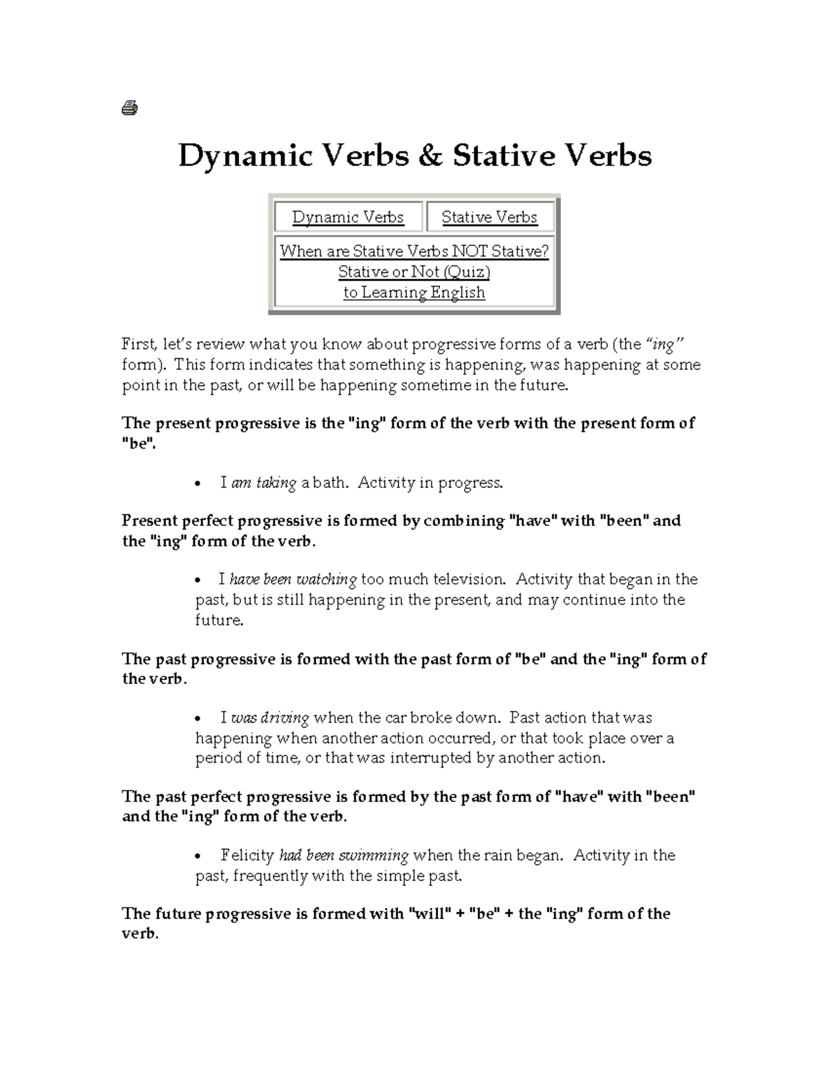 7. Dynamic AND Static Vebrs - Dynamic Verbs & Stative Verbs Dynamic ...