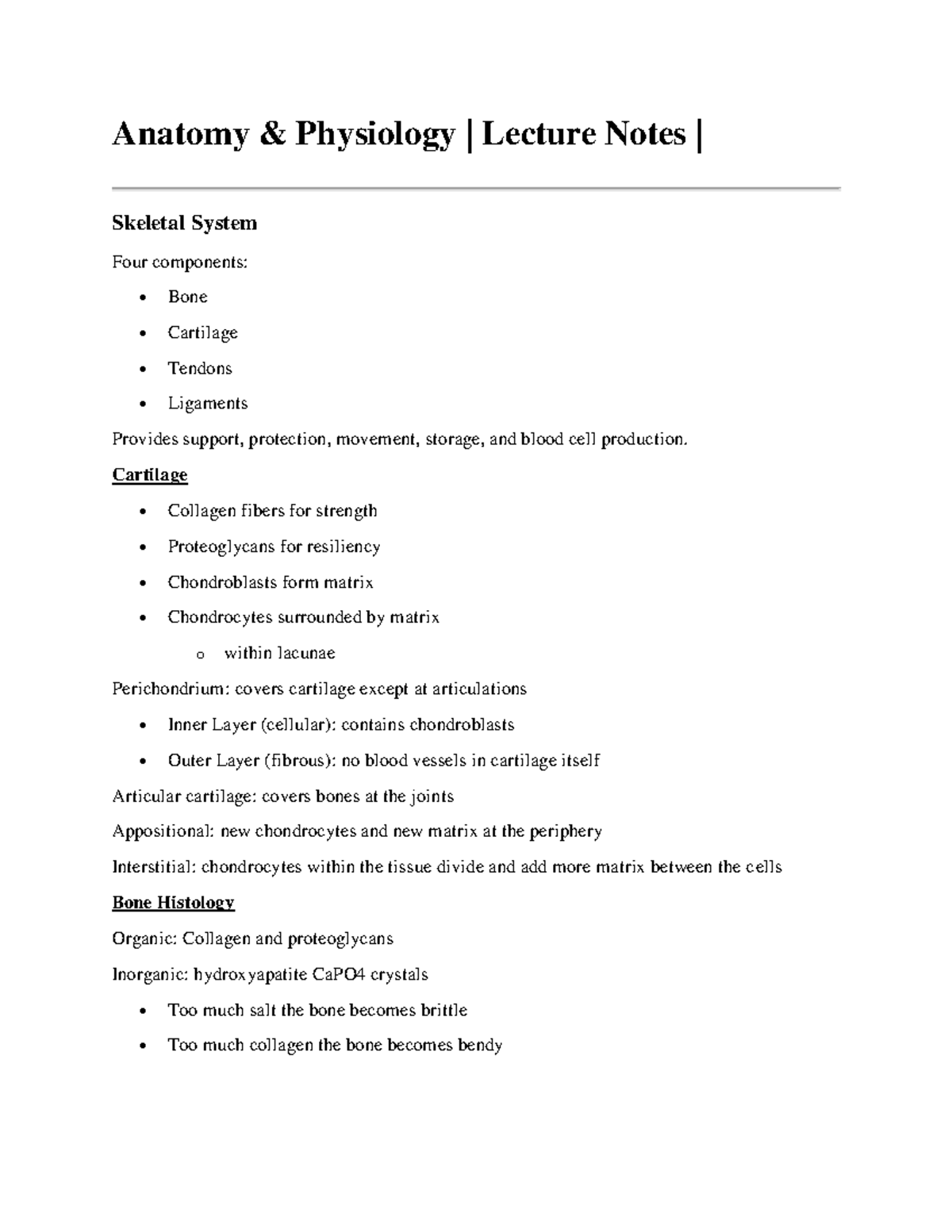 BIOL-2401 Lecture Notes 8 - Anatomy & Physiology | Lecture Notes ...