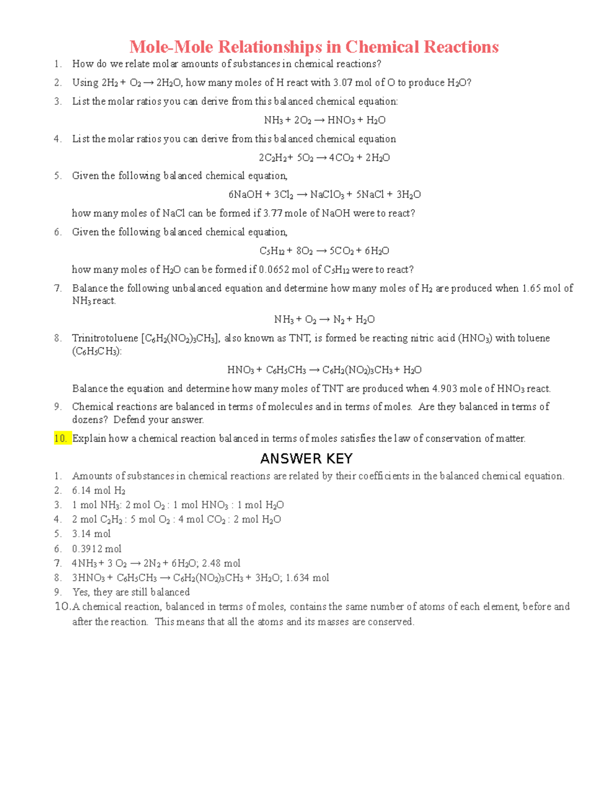 Section 6.4 Worksheet - ch 6 practice question - Mole-Mole ...