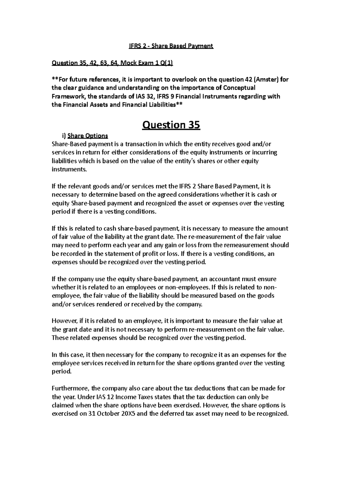ifrs-2-summarisation-of-ifrs2-ifrs-2-share-based-payment-question