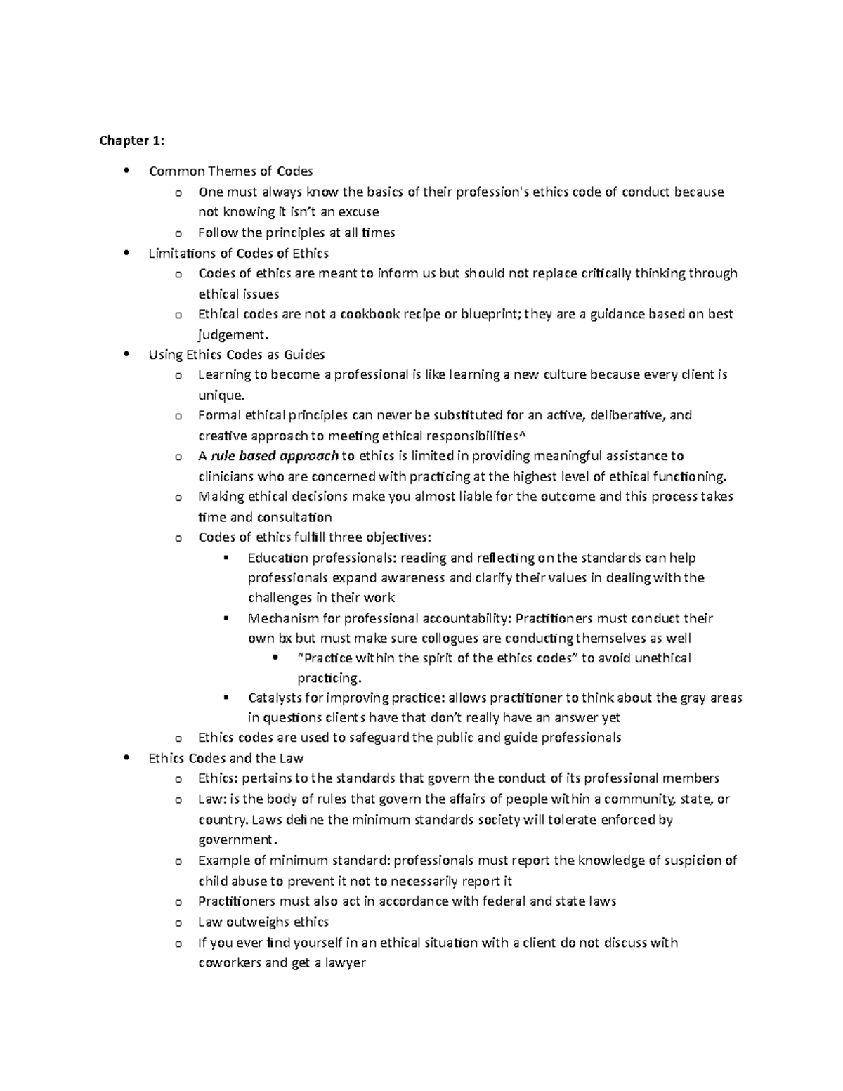 Lecture Notes 1 - Chapter 1: Common Themes of Codes o One must always ...