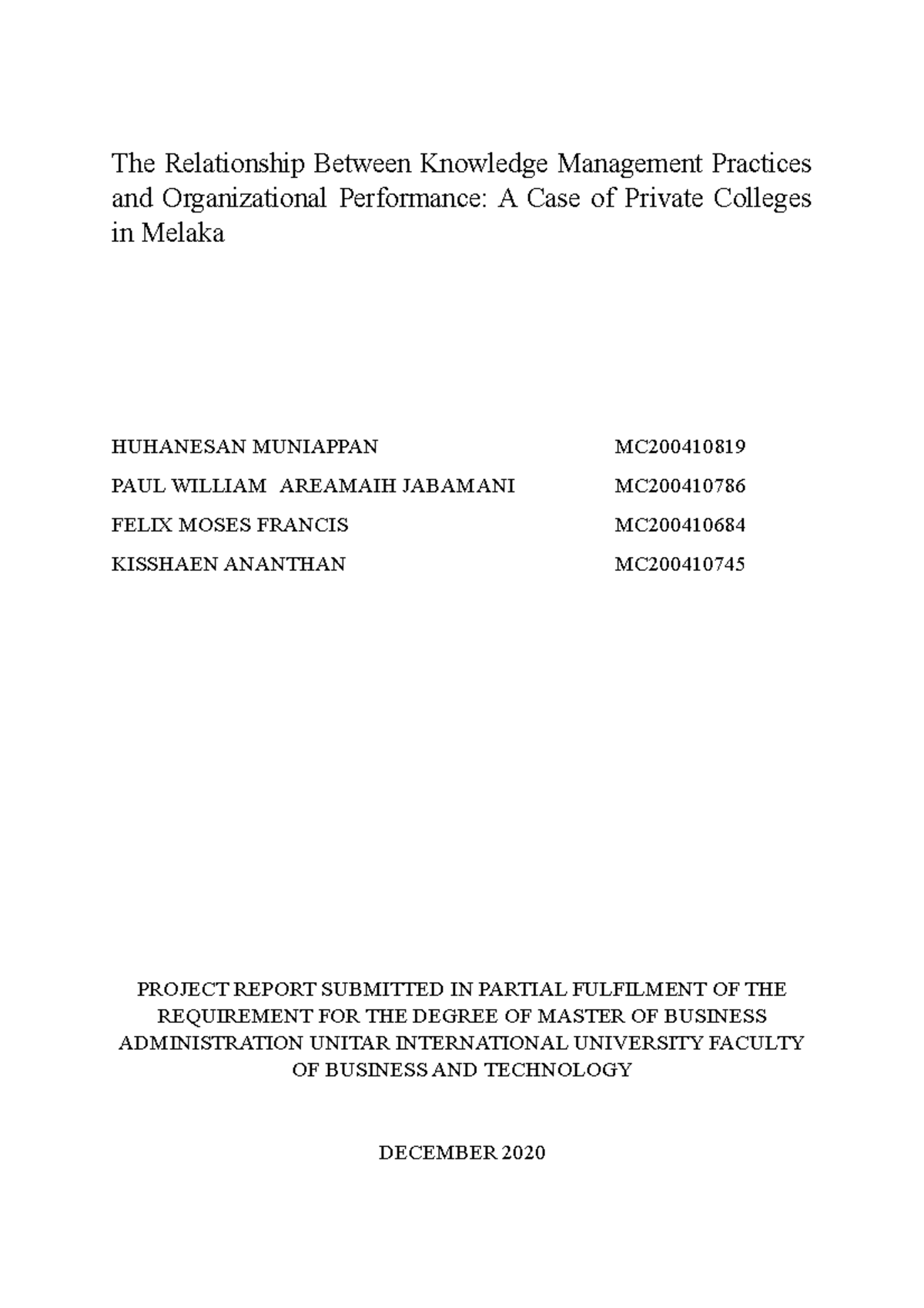Project Paper KM2021master V 41 - The Relationship Between Knowledge ...