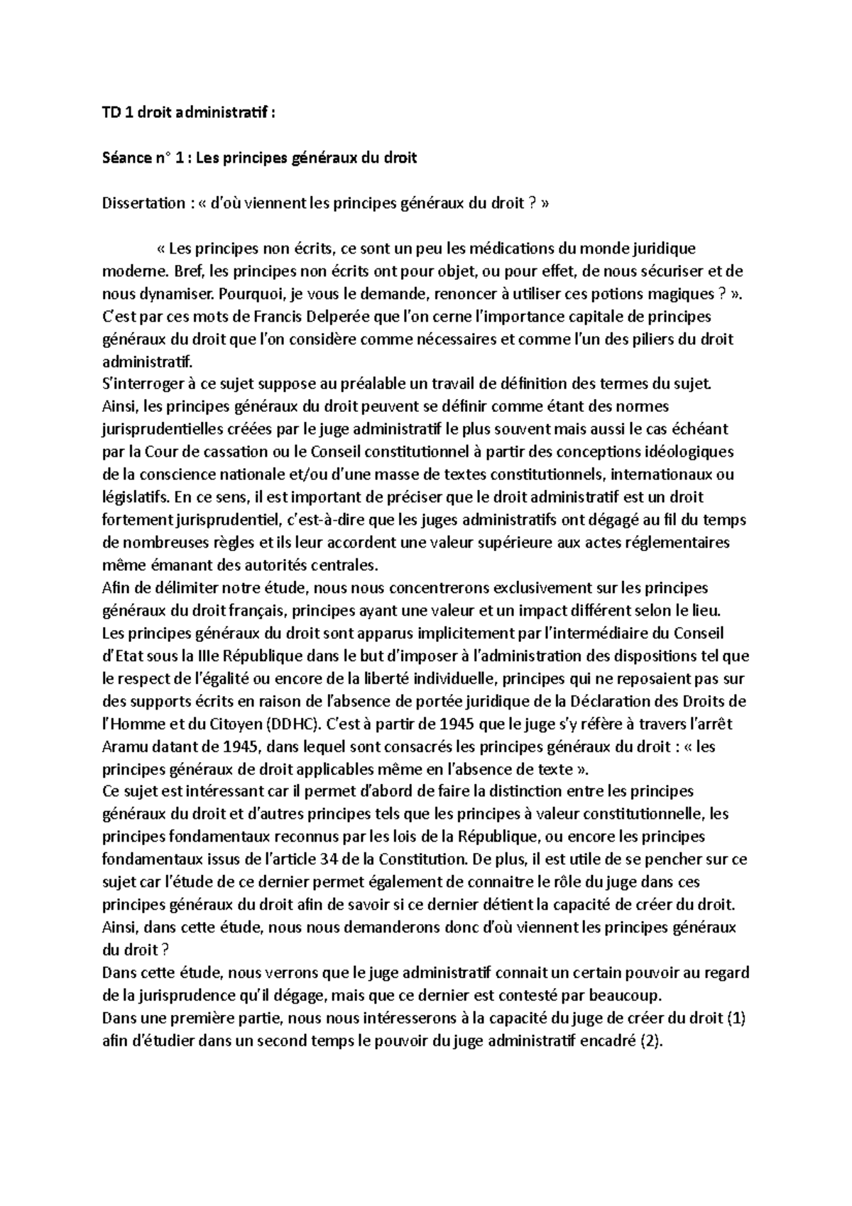 comment faire une dissertation en droit administratif