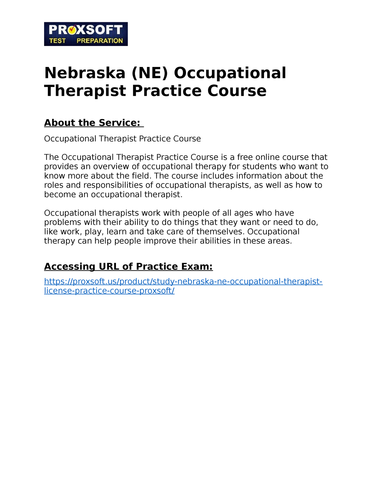 Nebraska NE Occupational Therapist Practice Course Nebraska NE   Thumb 1200 1553 