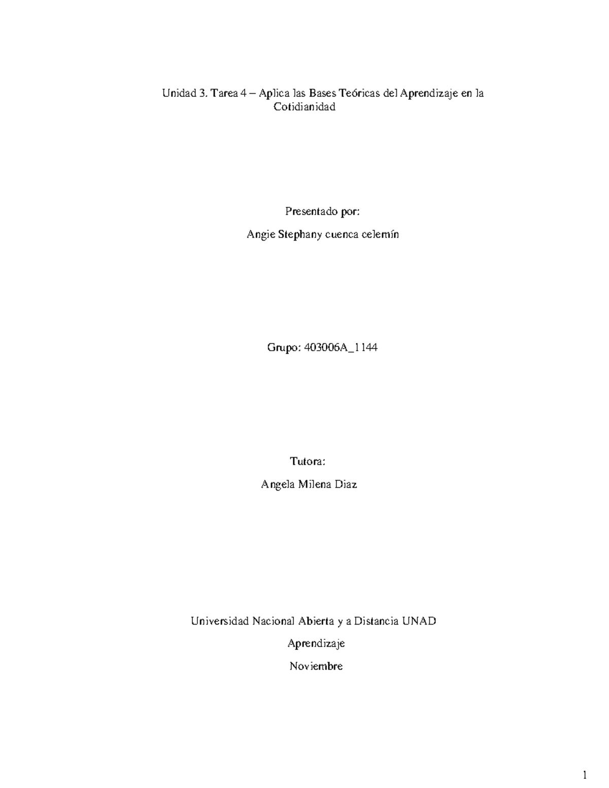 Aprendizaje Tarea 4 - Unidad 3. Tarea 4 – Aplica Las Bases Teóricas Del ...