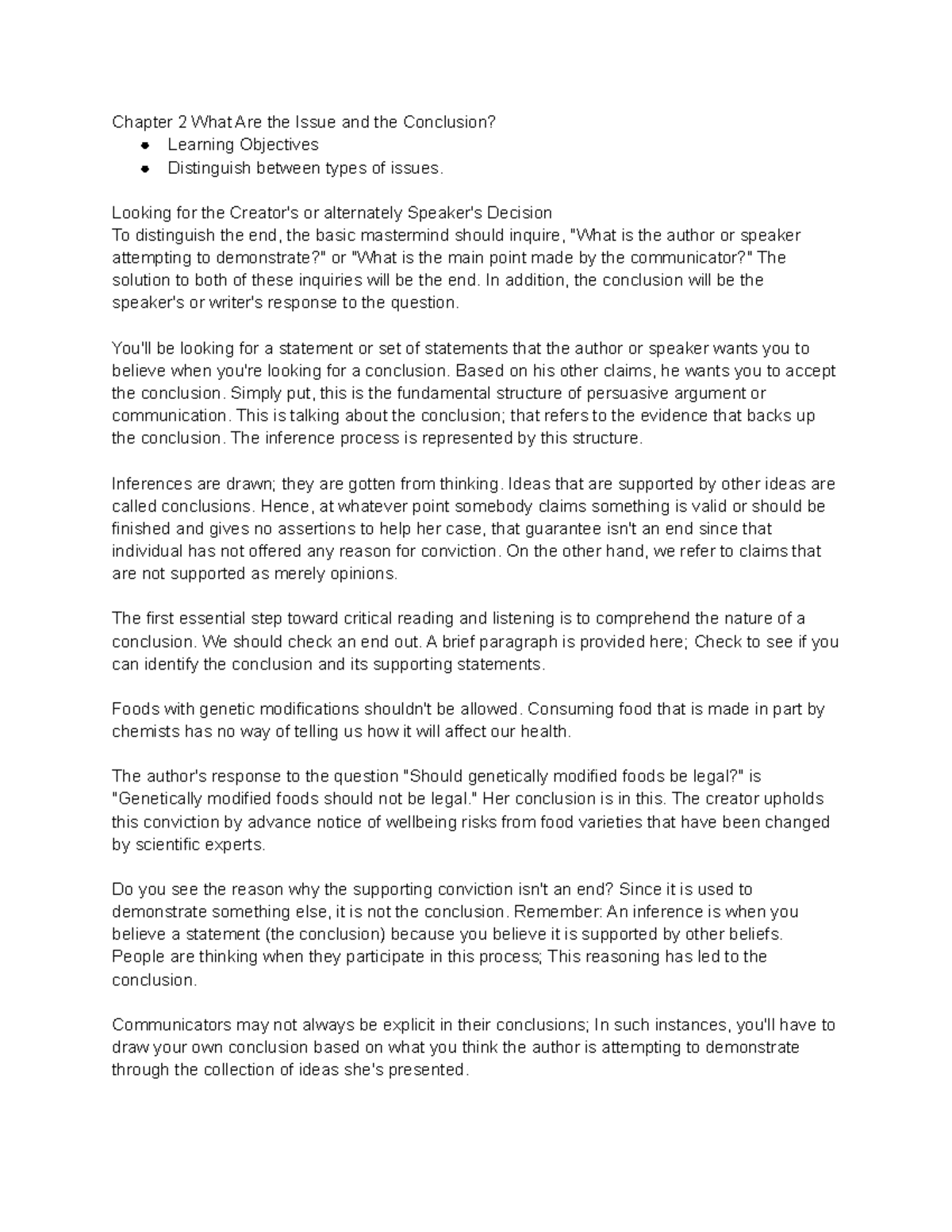 Chapter 2 Section 2 Notes Full Chapter - Chapter 2 What Are the Issue ...