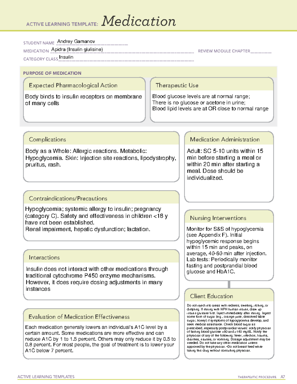 Apidra - medication - ACTIVE LEARNING TEMPLATES THERAPEUTIC PROCEDURE A ...