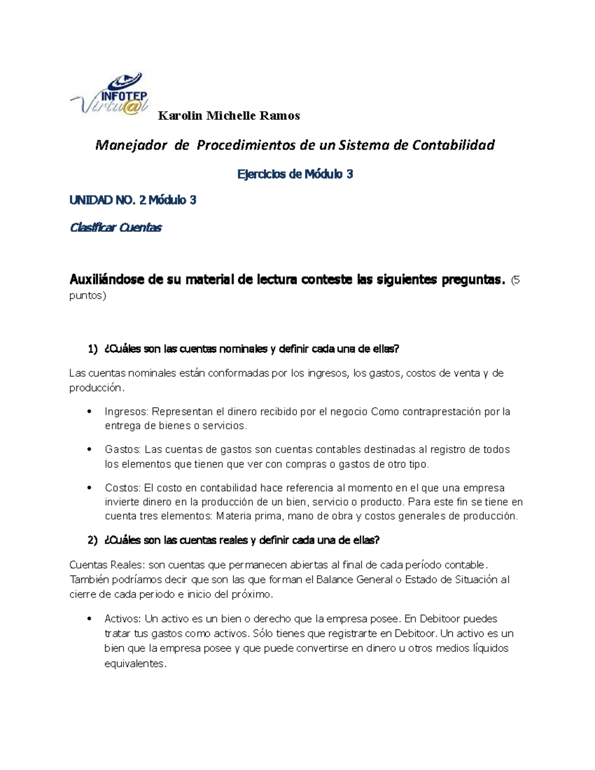 Actividad No. 1 Unidad 1 Modulo 3 - Karolin Michelle Ramos Manejador De ...