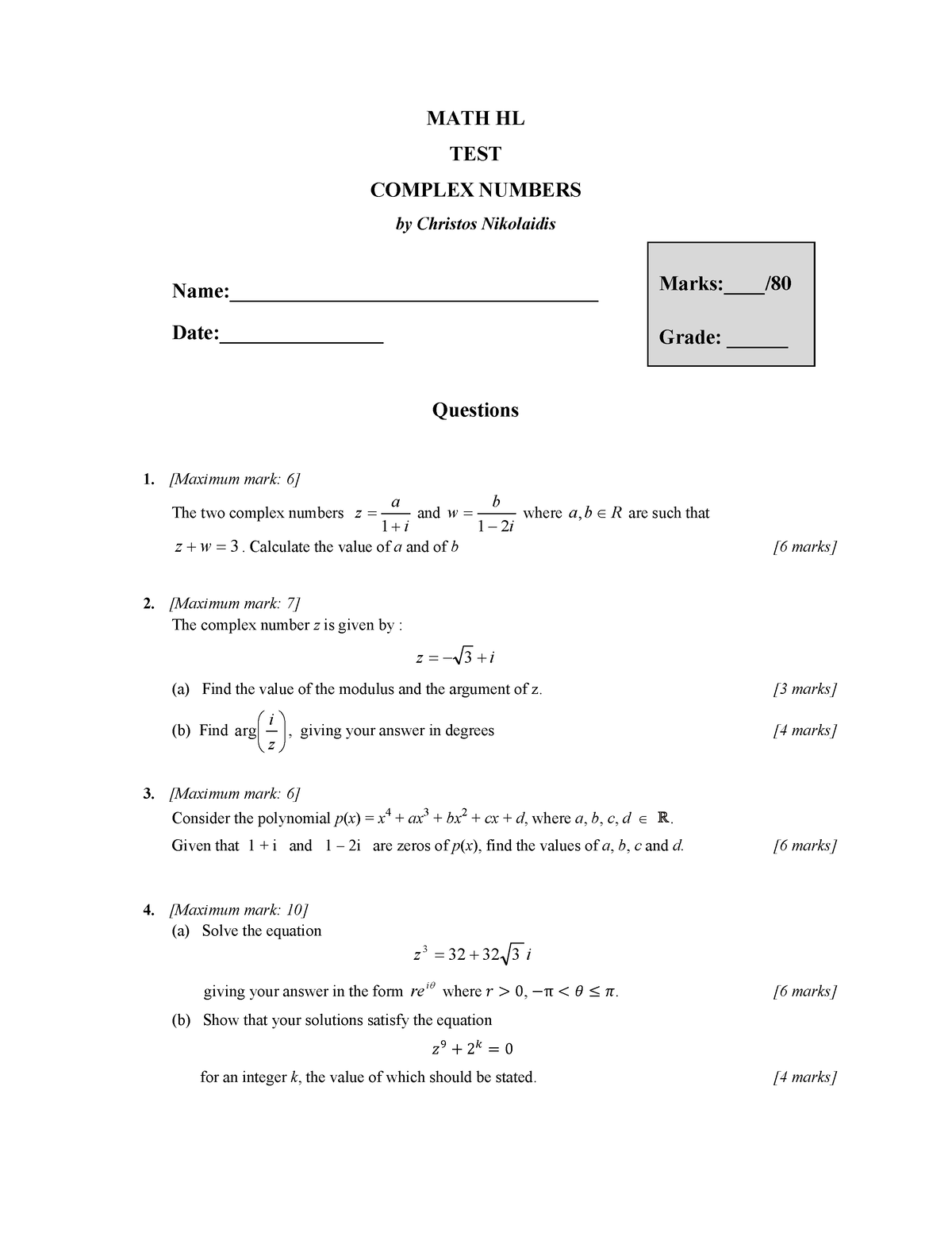 test-4-complex-numbers-2015-b-ib-math-aa-hl-iskl-studocu