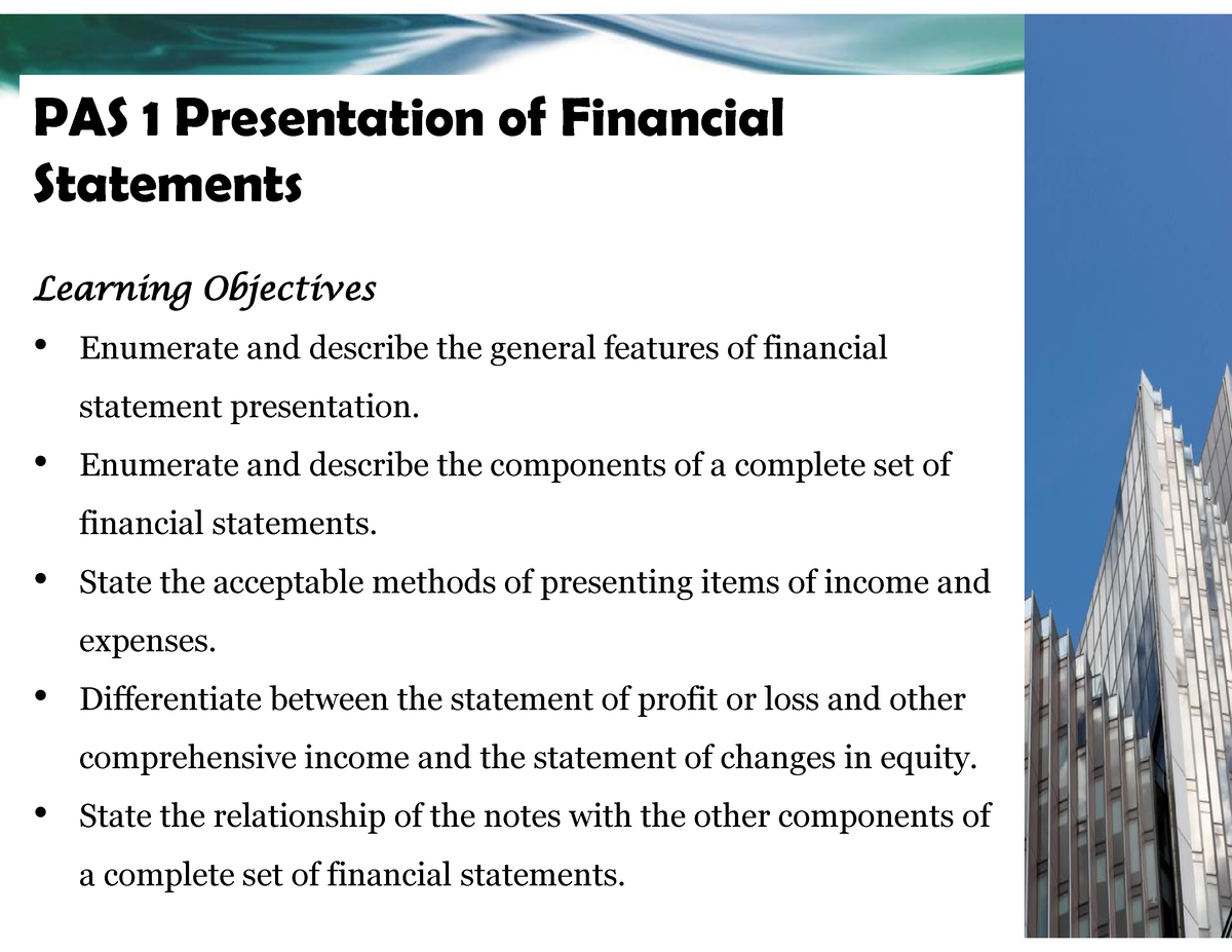 mpsas 1 presentation of financial statements