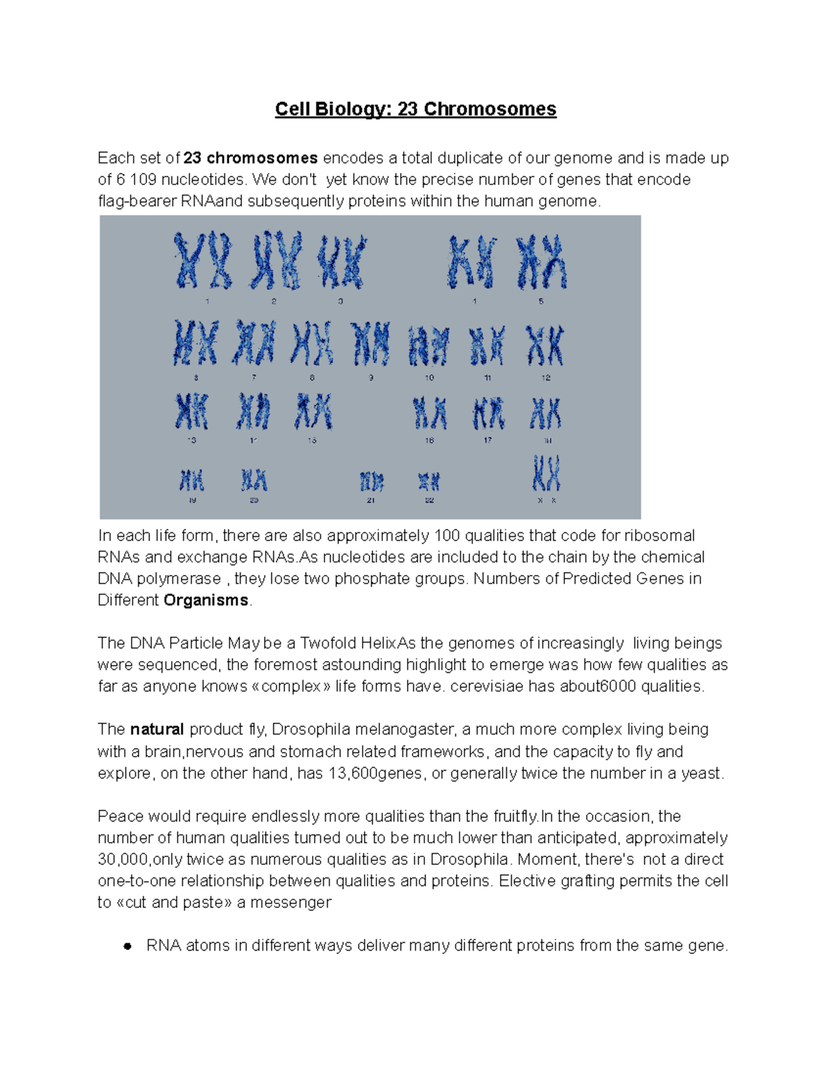 Cell Biology 23 Chromosomes - Cell Biology: 23 Chromosomes Each Set Of ...