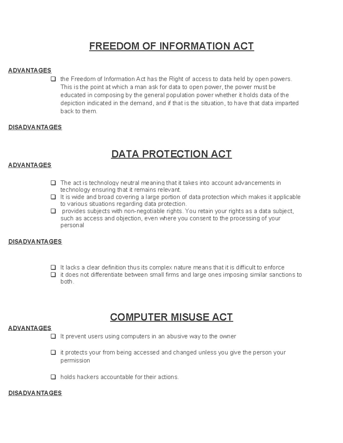 Freedom OF Information ACT - FREEDOM OF INFORMATION ACT ADVANTAGES the ...