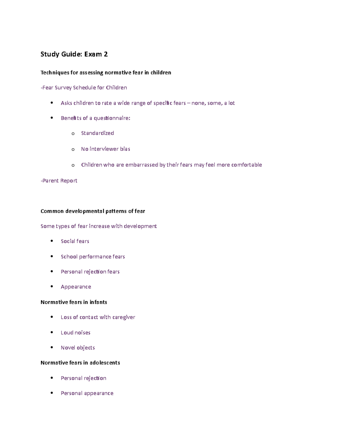 Abnormal Child Psych Study Guide Exam 2 - Study Guide: Exam 2 ...