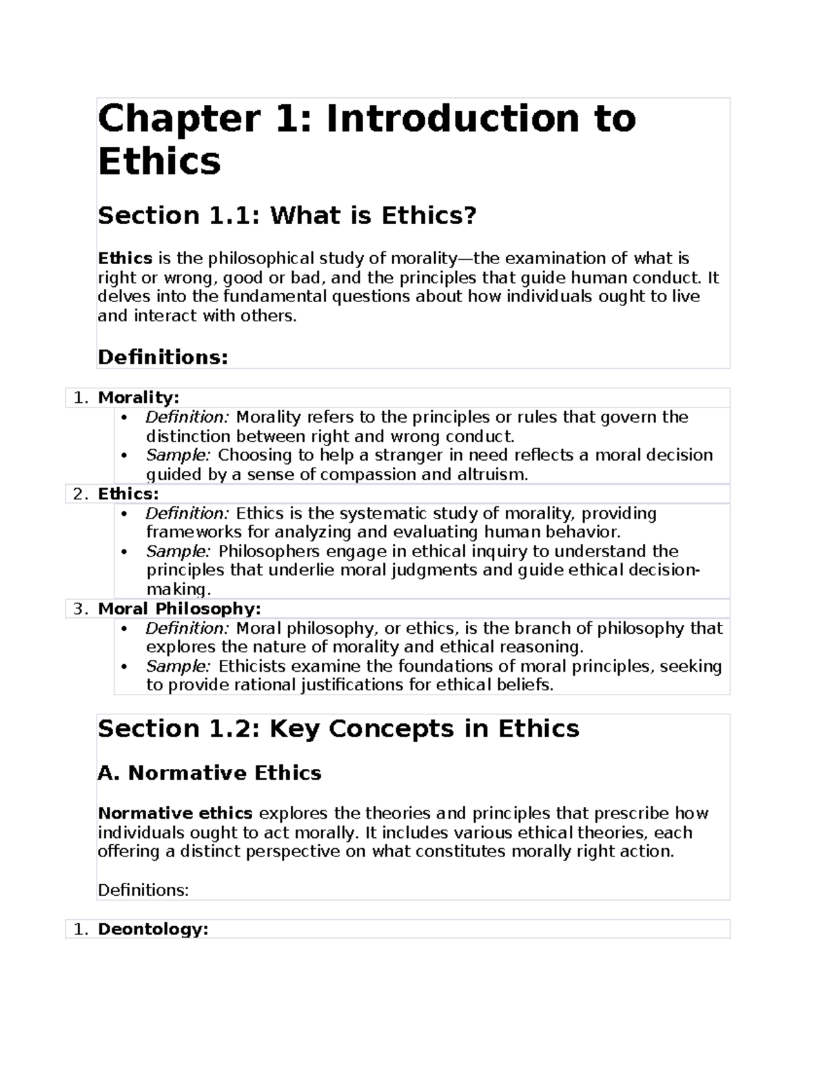 Chapter 1 Ethics Intro - ABOUT SELF - Chapter 1: Introduction to Ethics ...