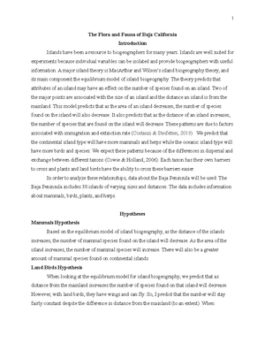 Midterm Biogeo - Biogeography: study of dispersal of organisms in past ...