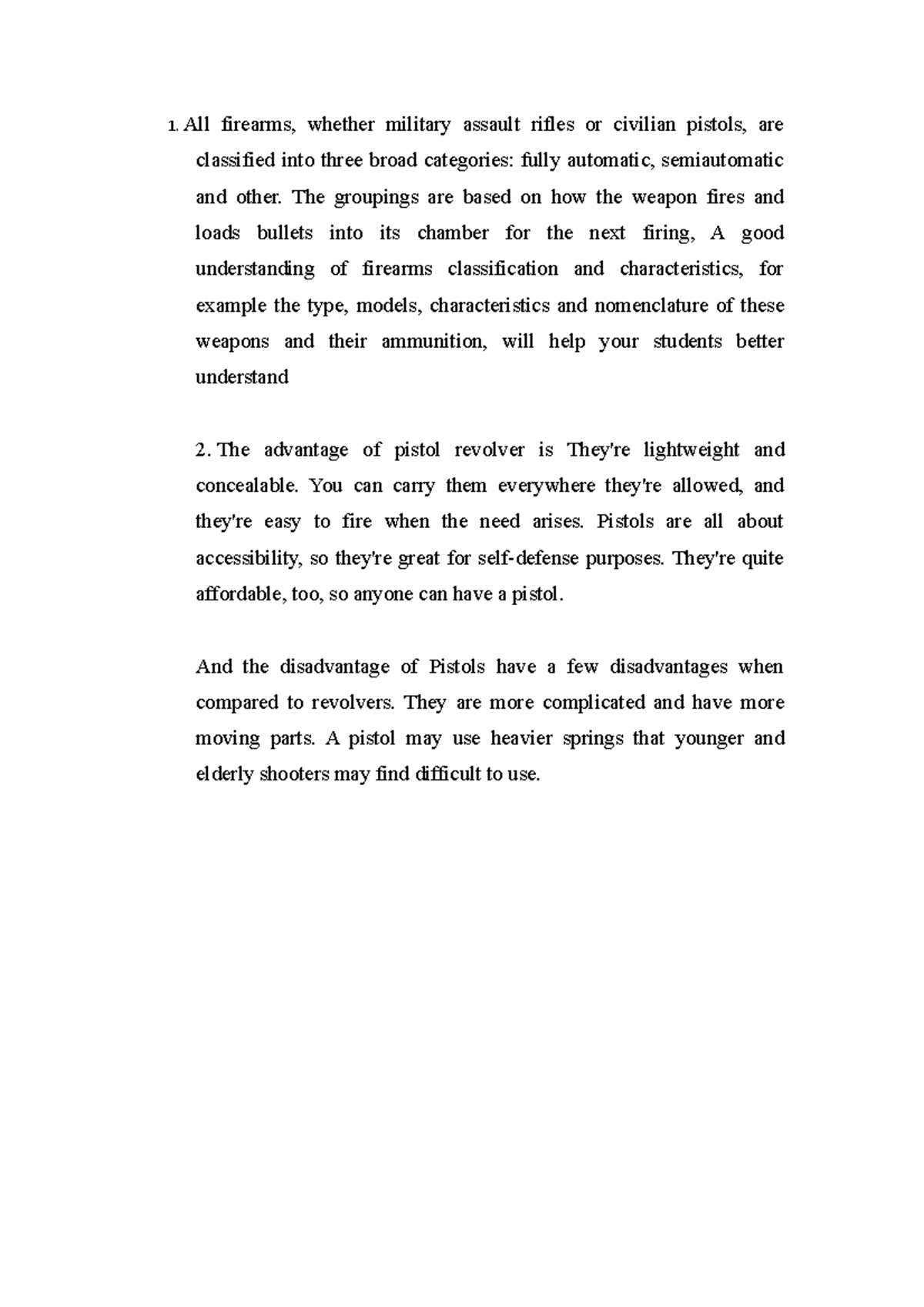 F9-10 - English-Writing-9-10 - All firearms, whether military assault ...