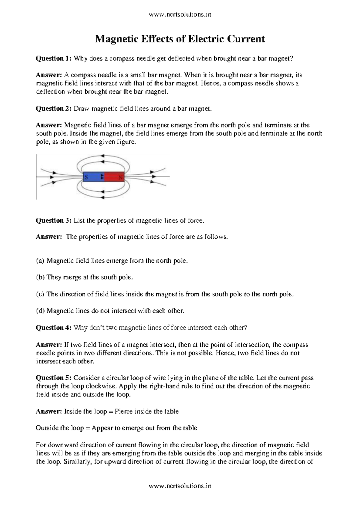Effects of Electric current Effects of Electric