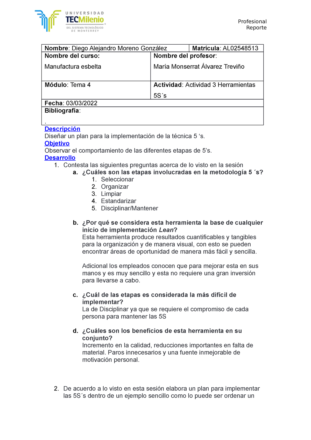 Actividad 3 - 4to Semestre - Profesional Reporte Nombre : Diego ...