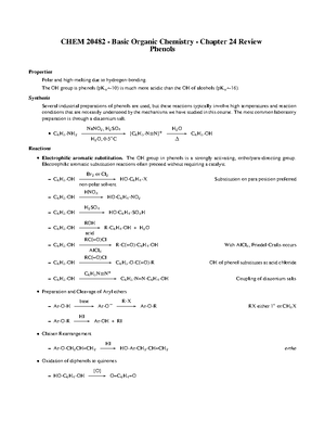 Summary - Chapter 12 review - Dr. Earley CHEM 20481 Basic Organic ...