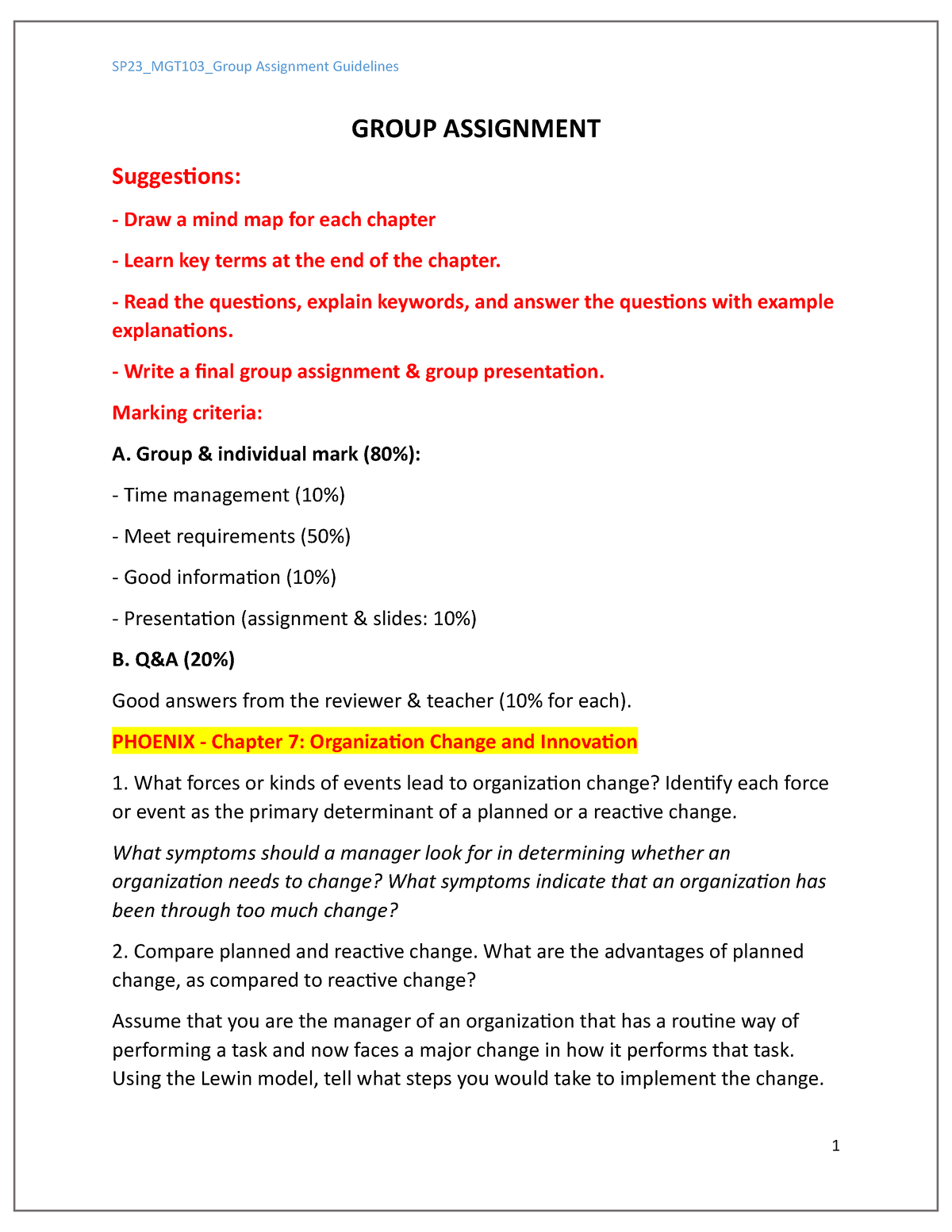 MGT103 Group Assignment-IB1805 B9ff3baa307f4fffa3eb66f97ced1e4a - GROUP ...