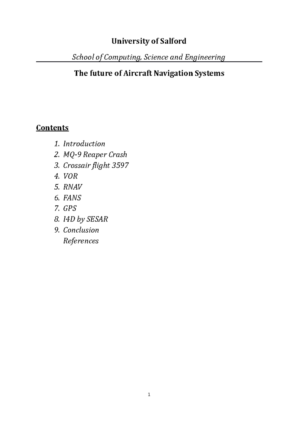 Future of Navigation Systems Report - University of Salford School of ...