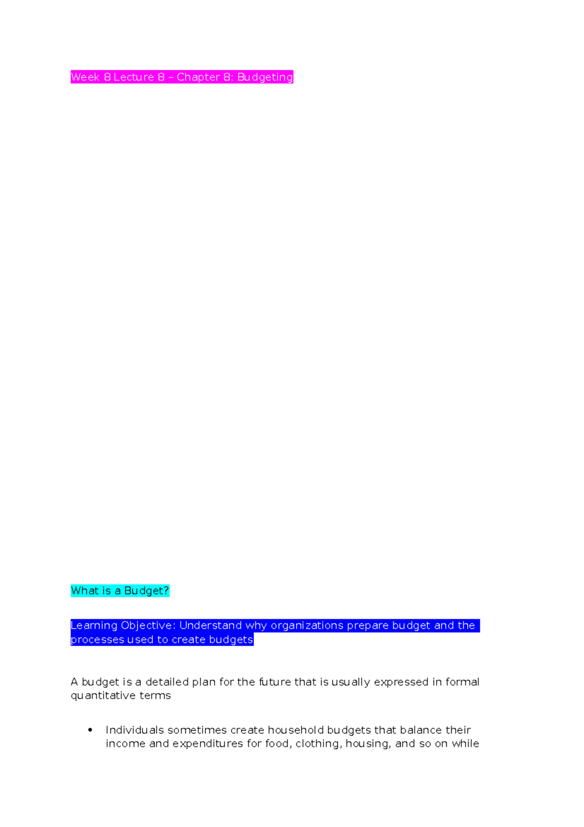 Week 8 Lecture 8 (Textbook + Lecture Slides) Notes - Week 8 Lecture 8 ...