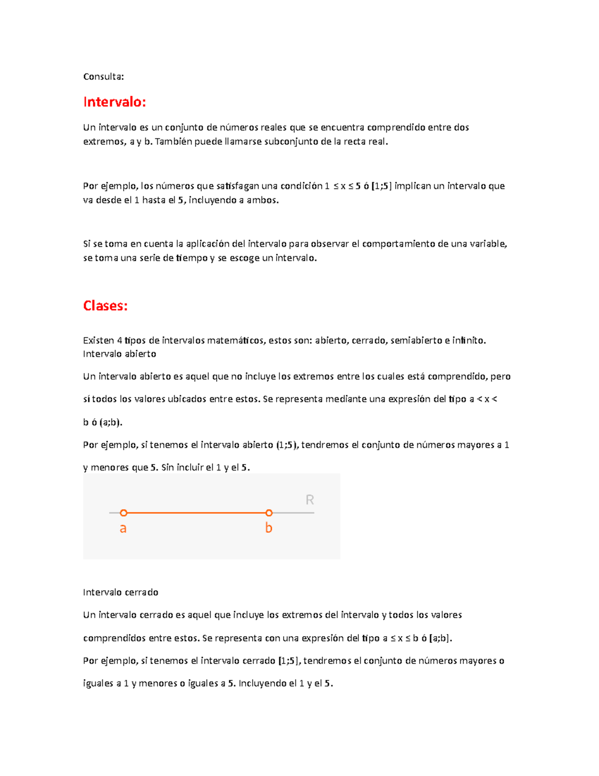 Consulta matematicas mate Consulta Intervalo Un intervalo es un