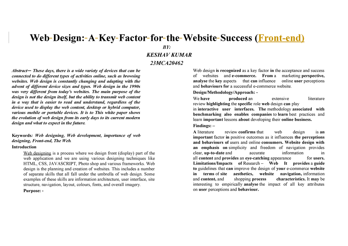 research papers for web design