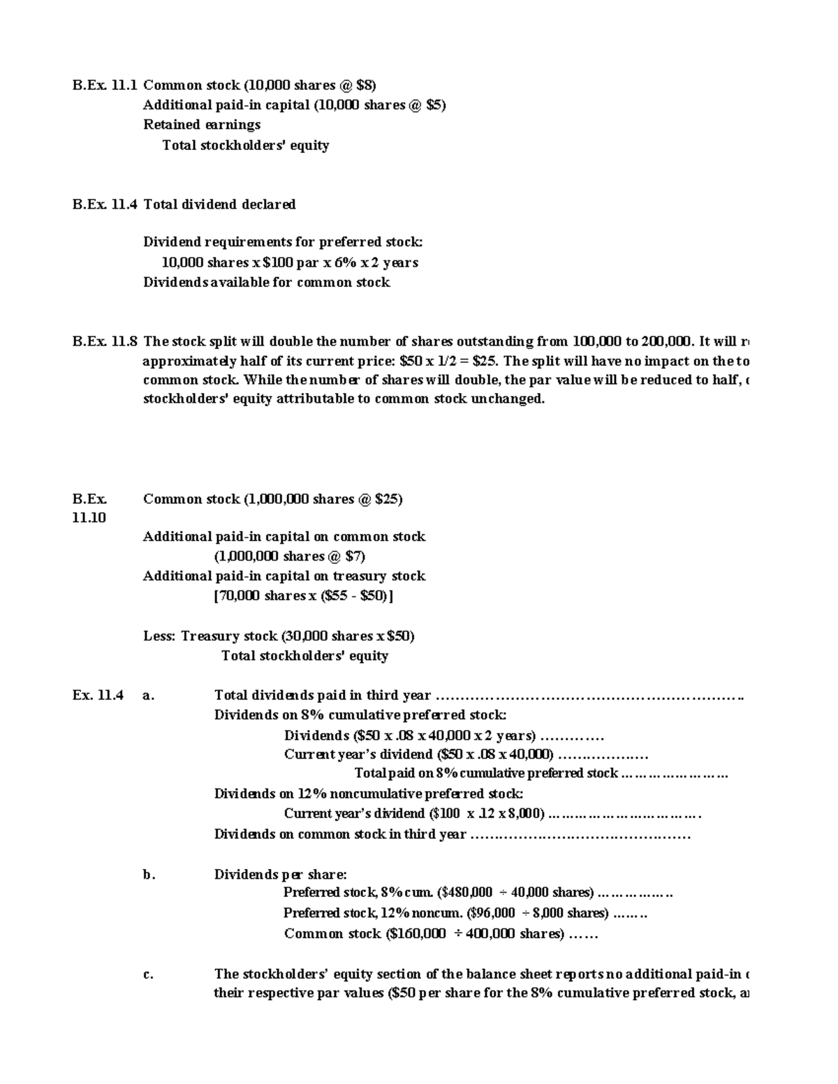 ACCT 101 - CH 11 Syllabus Solutions - B. 11. B. 11. B. 11. B. C. Total ...