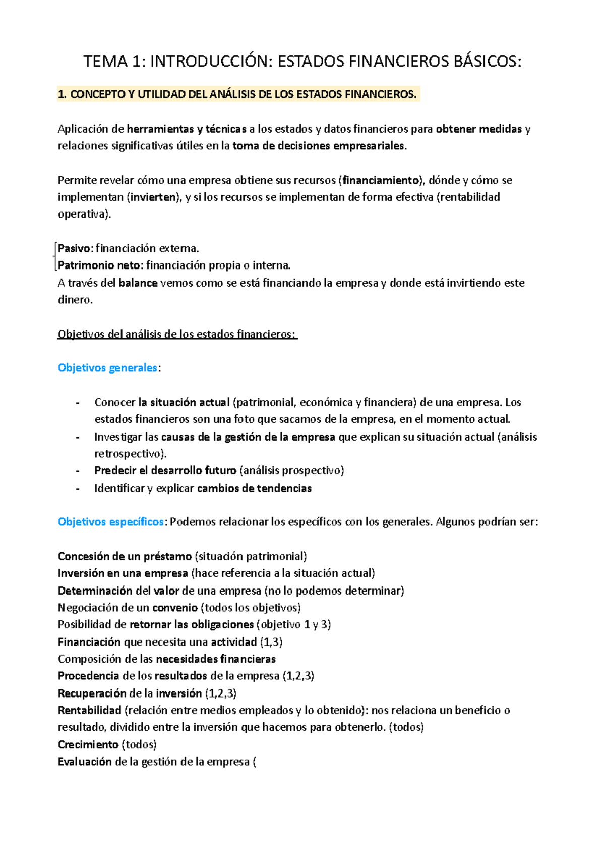 TEMA 1 IntroduccióN AAEC - TEMA 1: INTRODUCCIÓN: ESTADOS FINANCIEROS ...