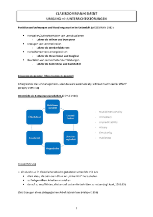 8 Classroommanagement Unterrichtsstorungen Zus Vl Classroommanagement Umgang Mit Studocu