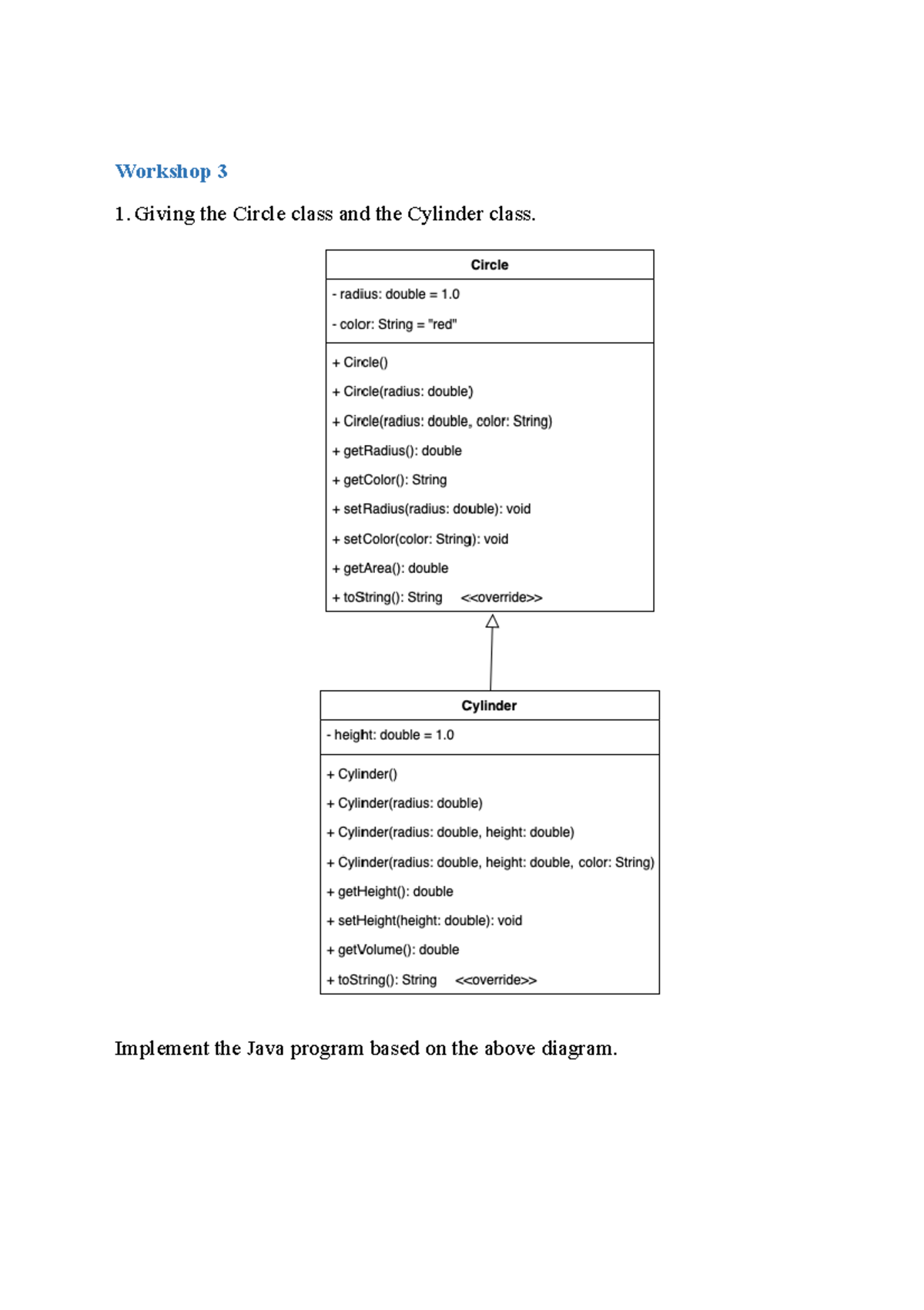 Workshop 3 6 - asdasd - Workshop 3 Giving the Circle class and the ...