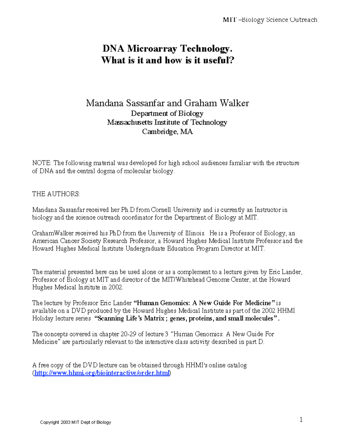 DNAmicroarray - Summary Oral surgery - 1 DNA Microarray Technology ...