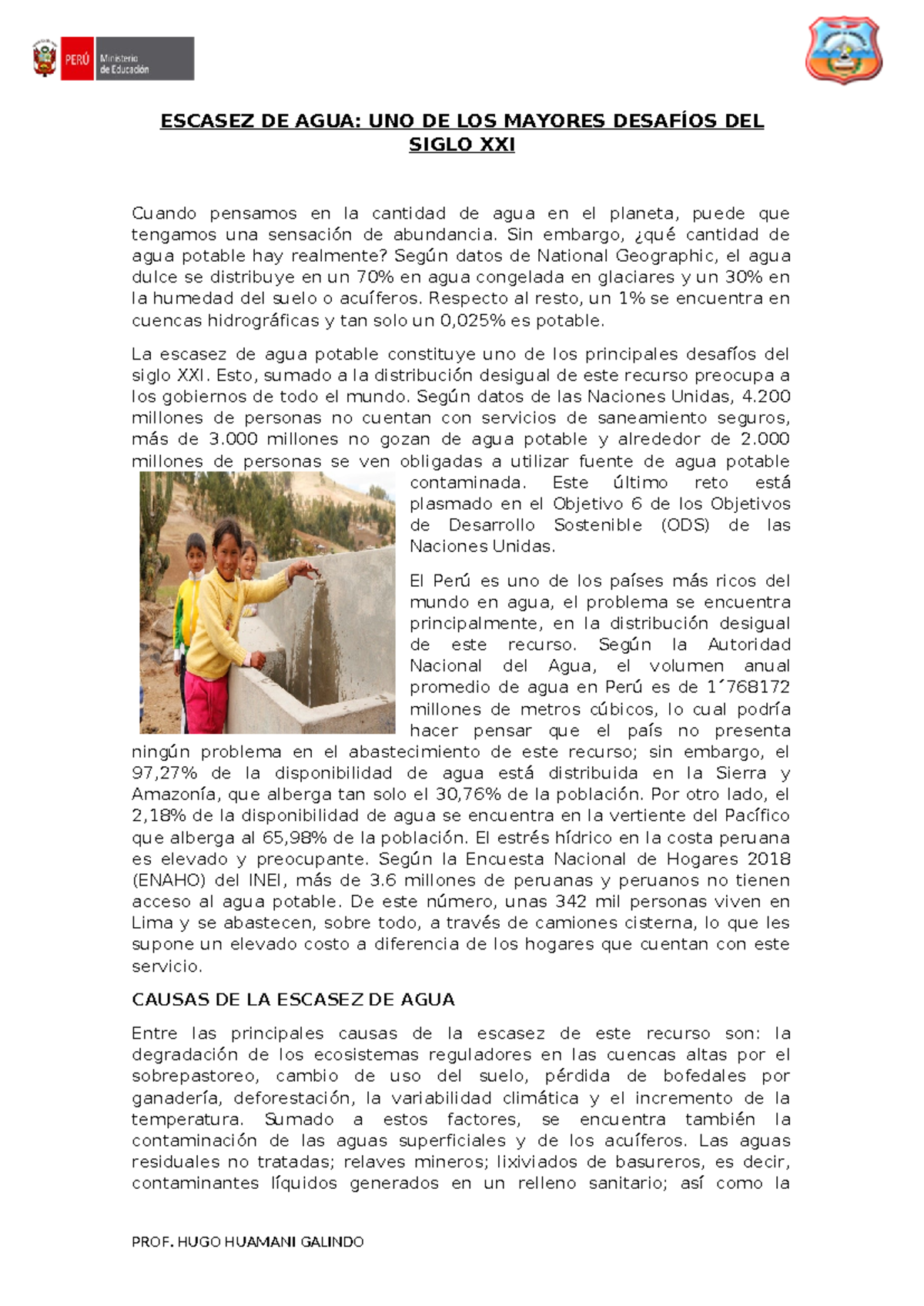 Escasez DE AGUA - ESCASEZ DE AGUA: UNO DE LOS MAYORES DESAFÍOS DEL ...