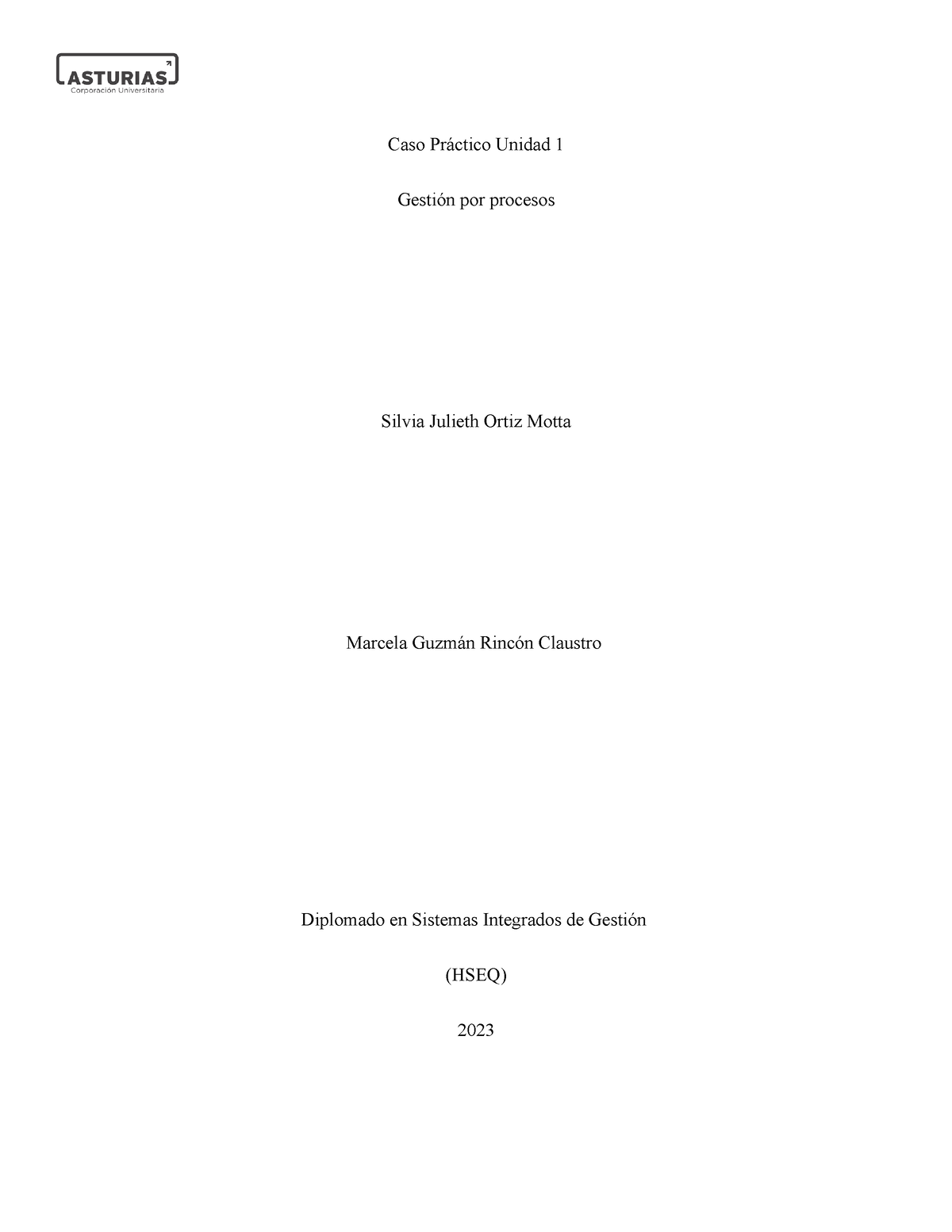 CASO Práctico Gestion POR Procesos - Caso Práctico Unidad 1 Gestión Por ...