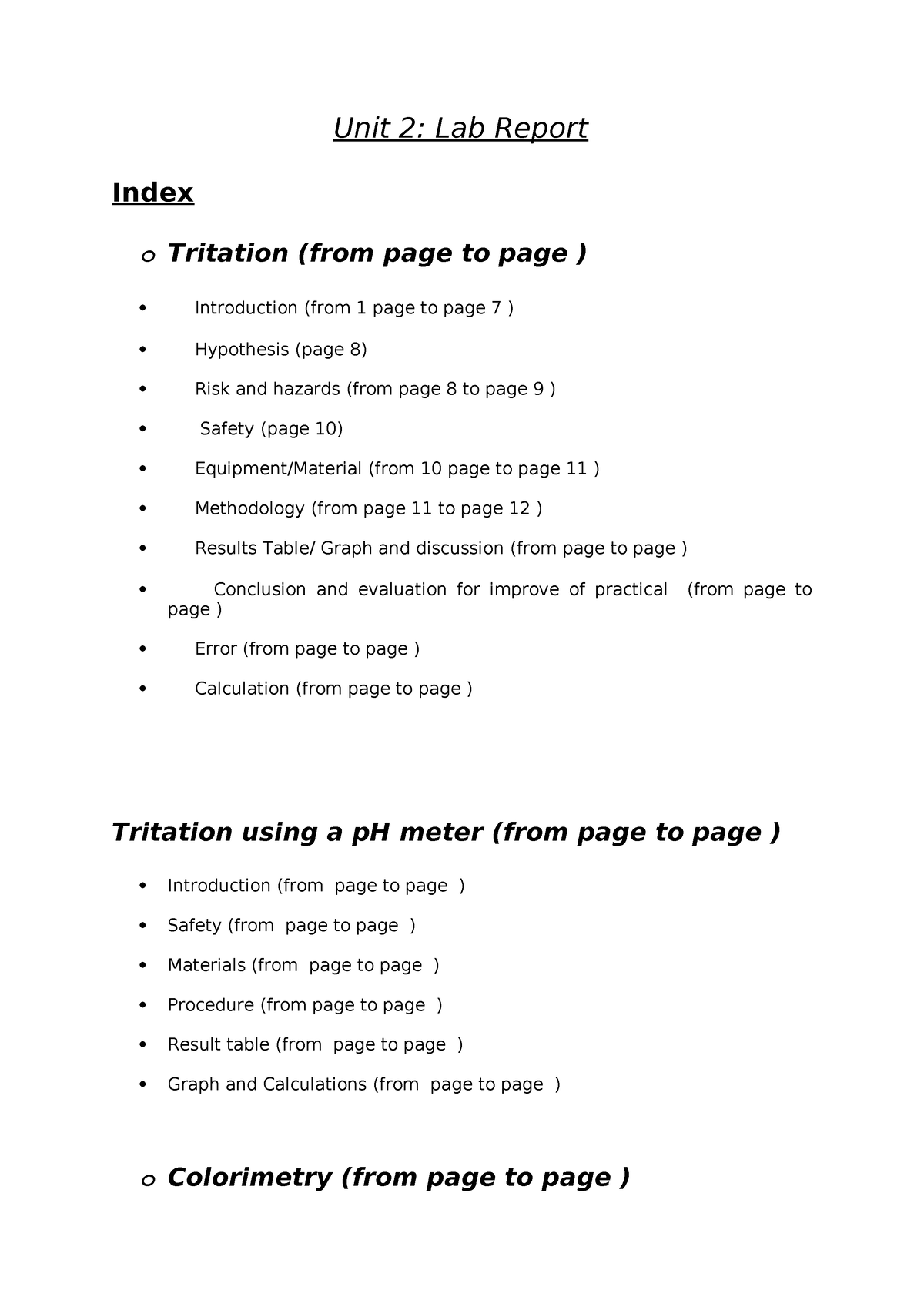 Unit 2 Tritation - Unit 2 Btec Applied Science Titration Assignment ...