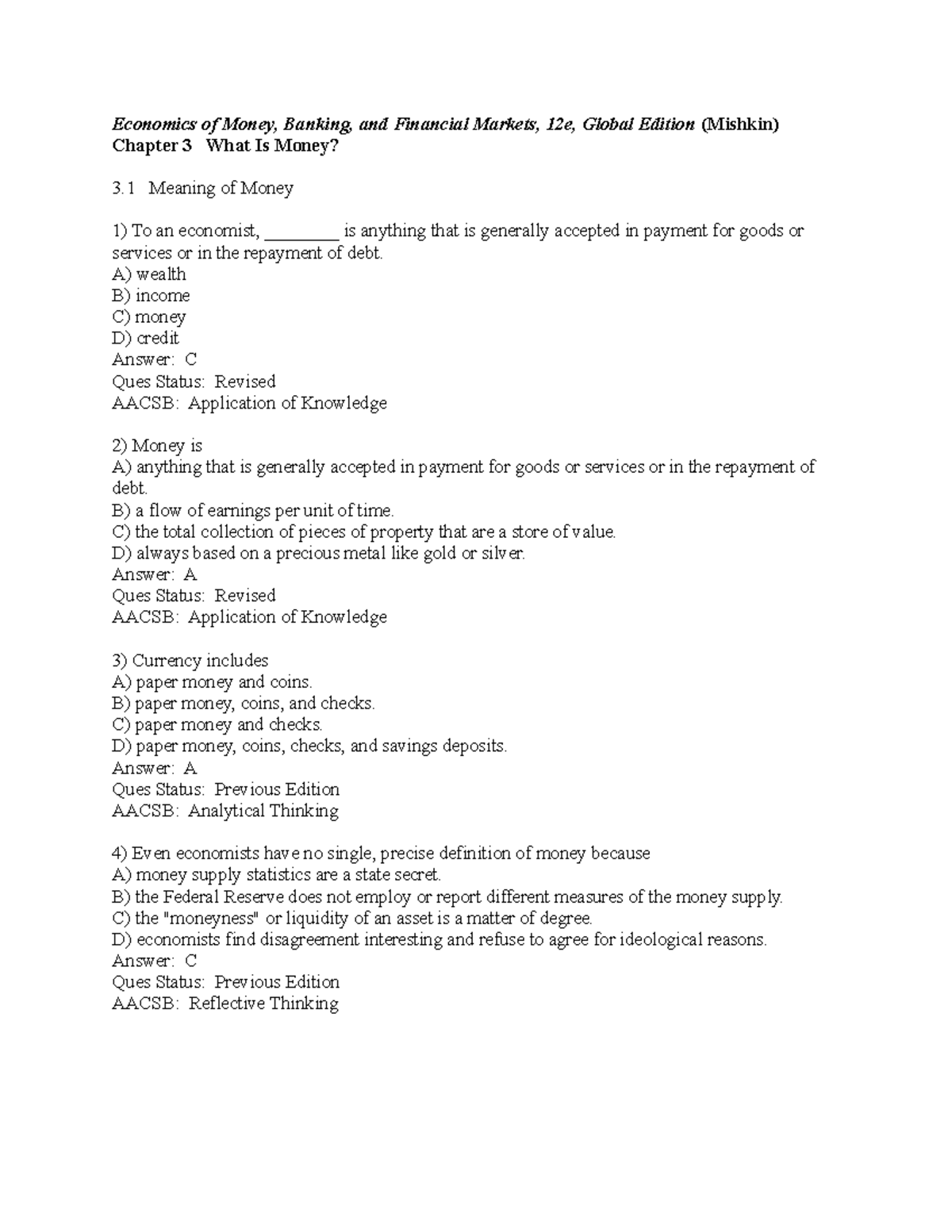 TB CH03 - Test Bank For The Textbook Used In The Course. - BF-304 - Studocu