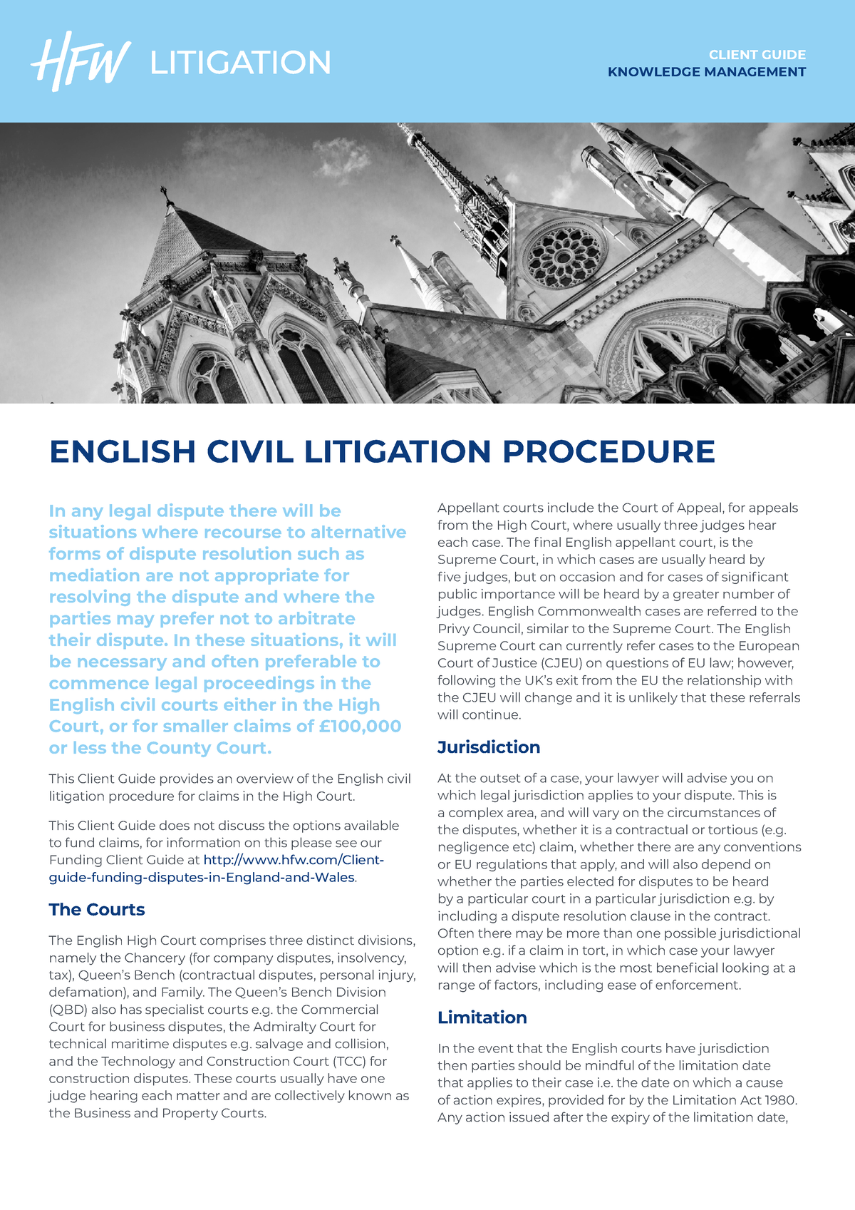 00733 HFW Client Guide English Civil Litigation Procedure - ENGLISH ...