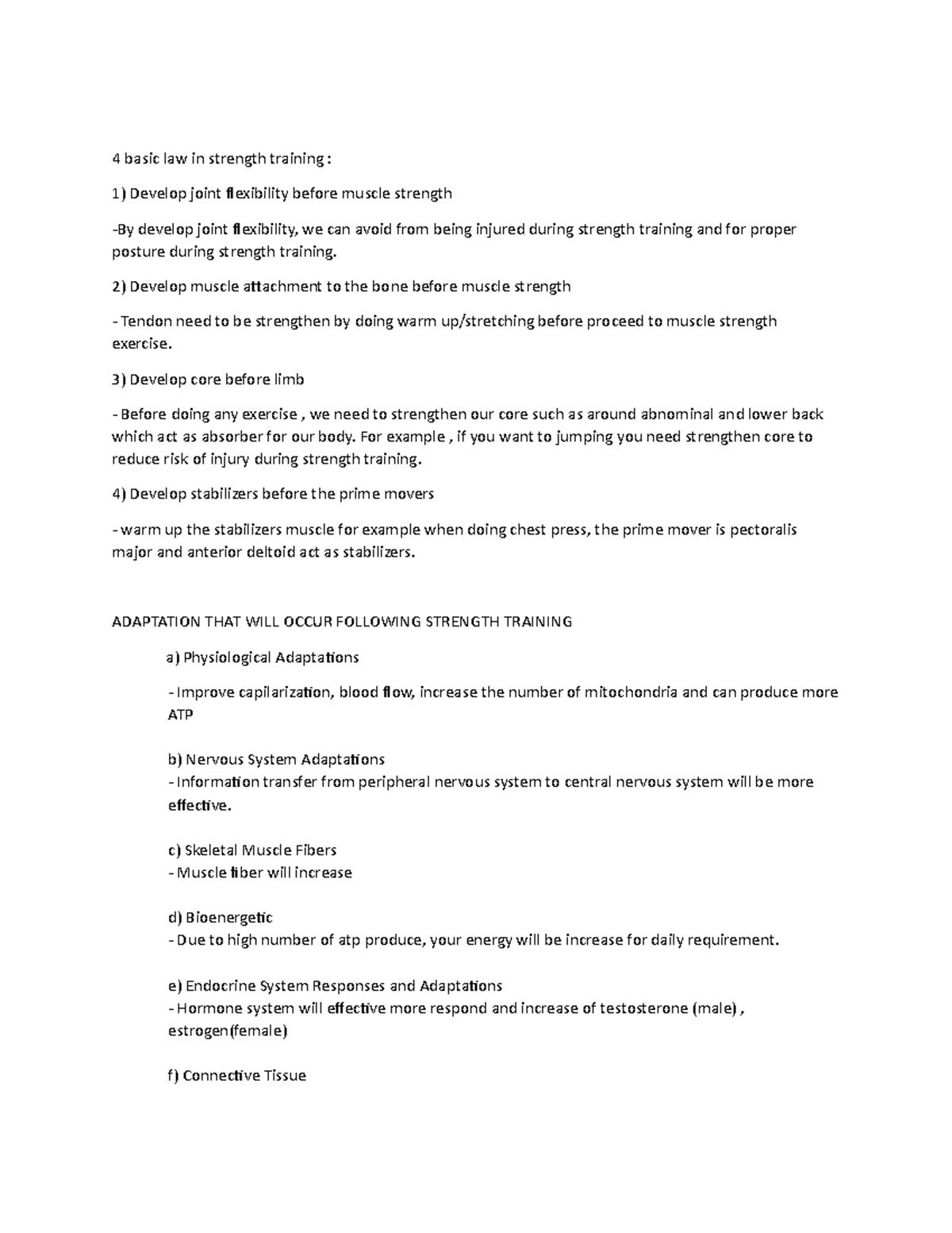 Coaching - good for sport - 4 basic law in strength training : Develop ...