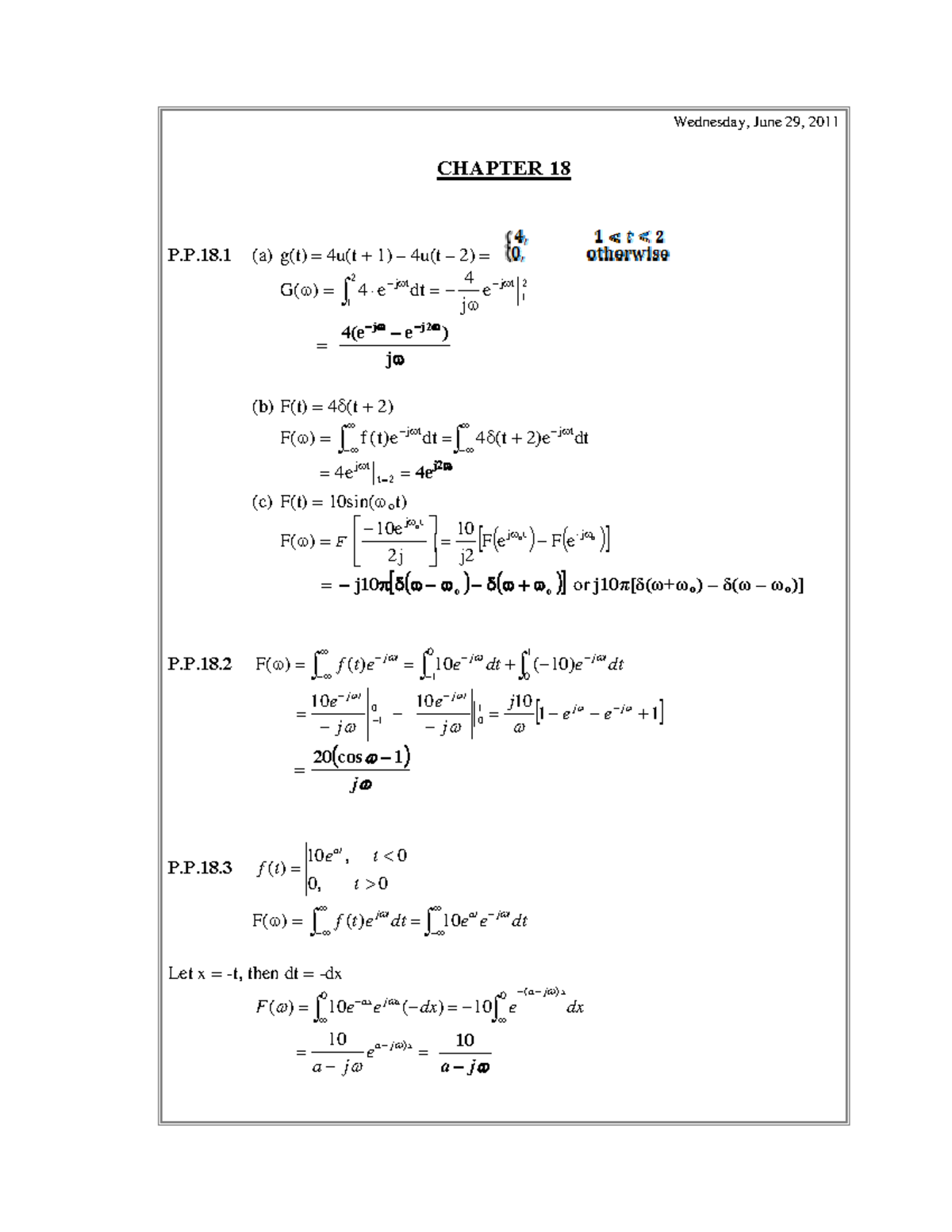 Chapt 18PP 5ed soln - Wednesday, June 29, 2011 CHAPTER 18 P.P.18 (a) g ...