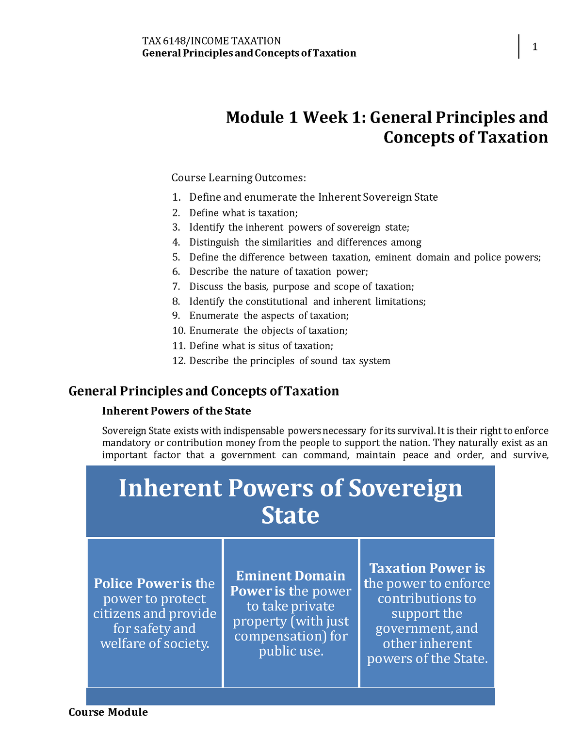 W1 Module 1-General Principles And Concepts Of Taxation - TAX 6148 ...