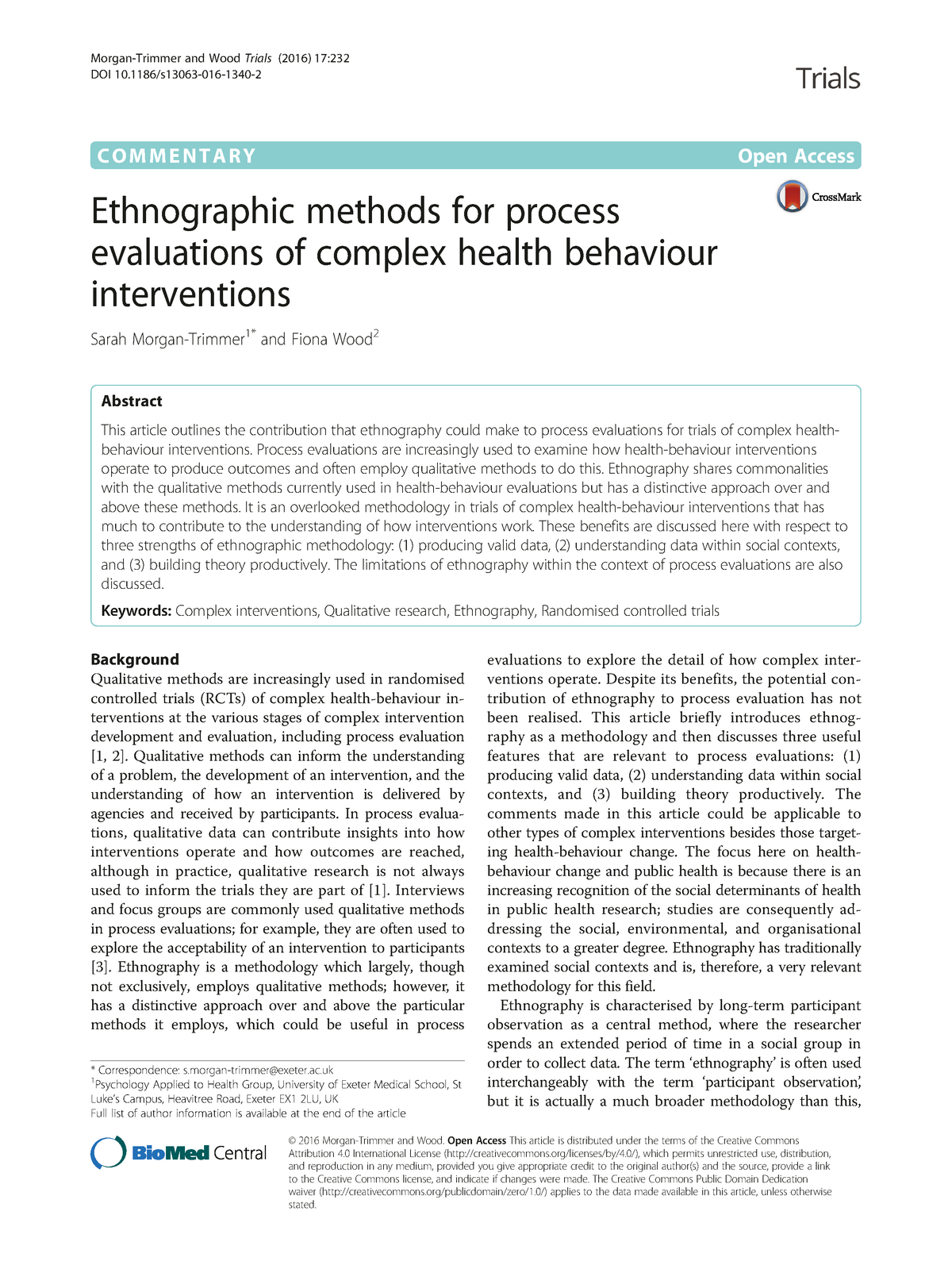 Ethnographic Methods For Process COMMENTARY Open Access Ethnographic   Thumb 1200 1594 