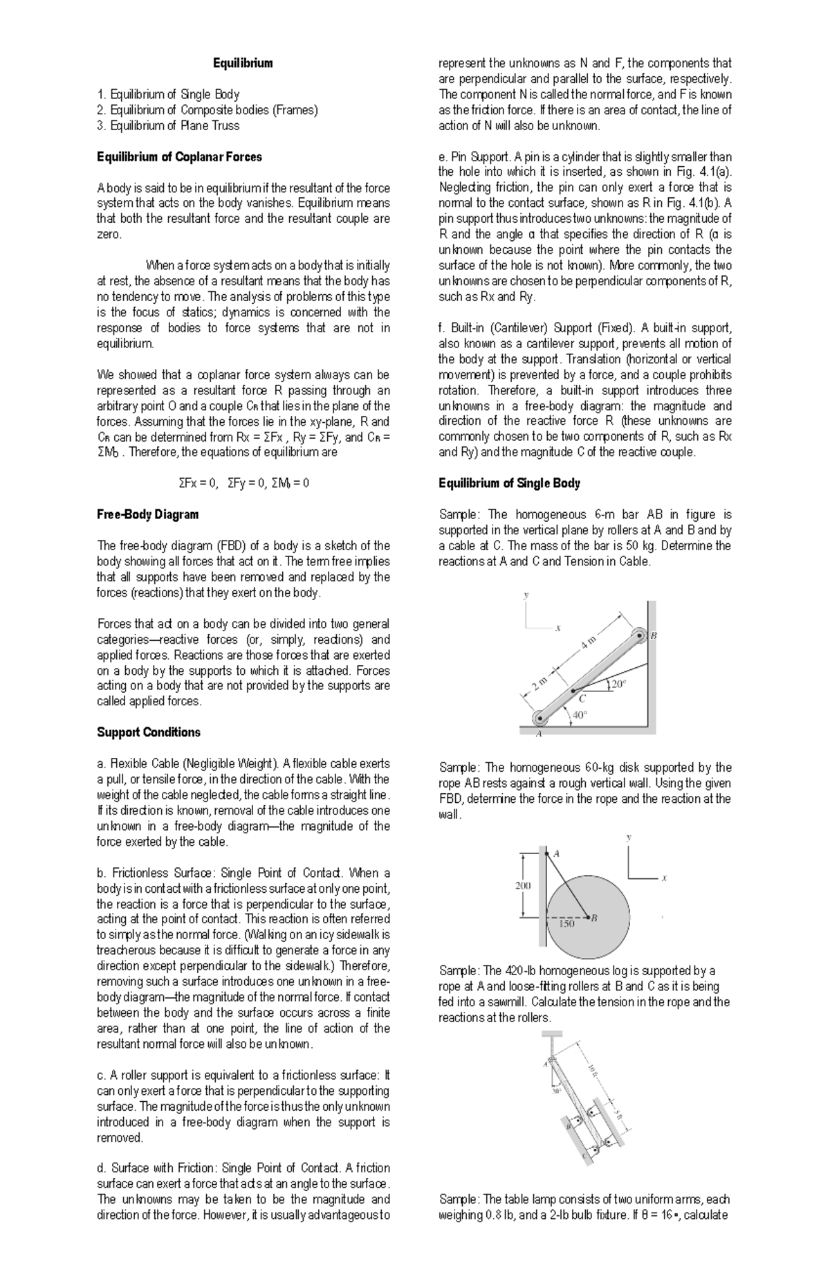 Inbound 8296619395131474666 - Equilibrium Equilibrium of Single Body ...